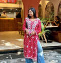 Lehriya Cotton Rayon Kurti-Red