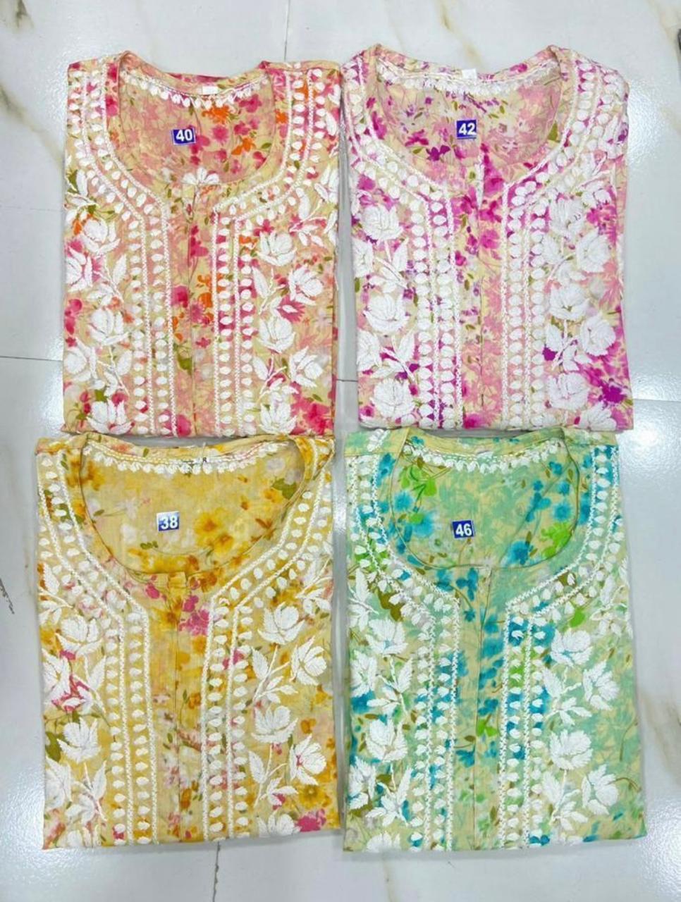 Meher Cotton Mulmul Kurti Plazo Set
