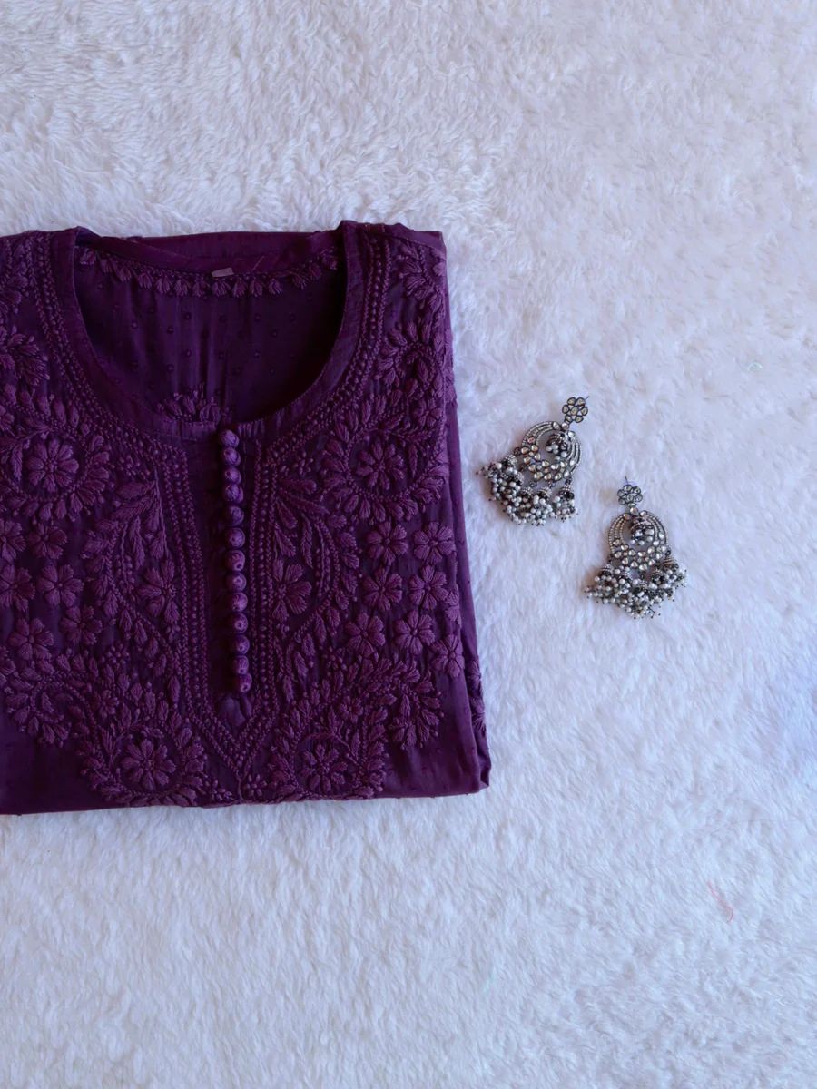 Roohani Dobby Cotton Chikankari Kurti
