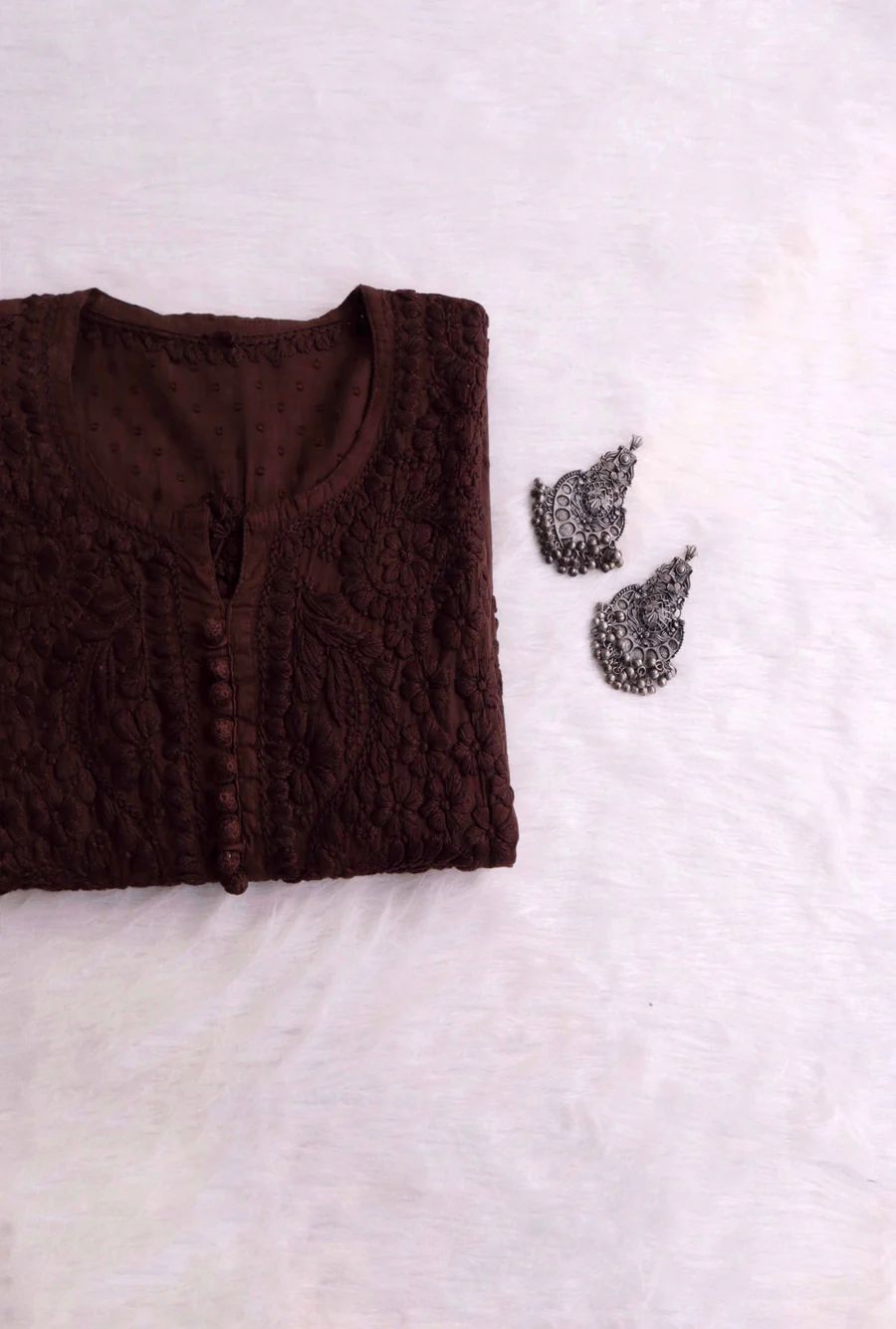 Roohani Dobby Cotton Chikankari Kurti