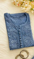 Roohani Dobby Cotton Chikankari Kurti