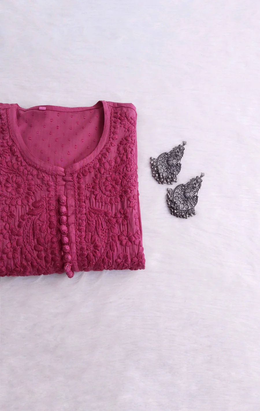 Roohani Dobby Cotton Chikankari Kurti