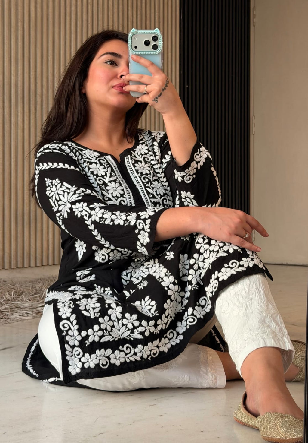 Aabroo Modal Chikankari Kurti