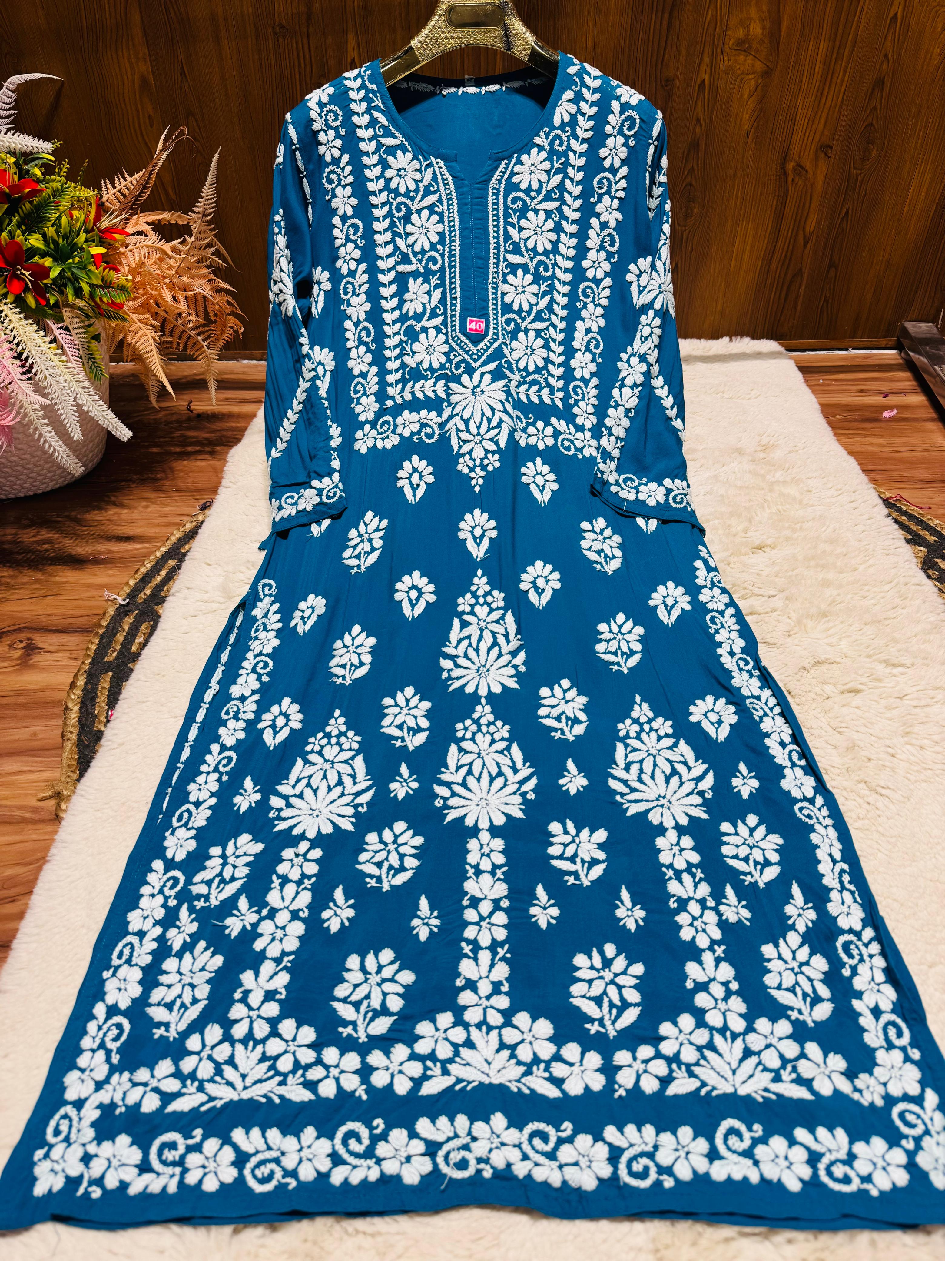 Aabroo Modal Chikankari Kurti