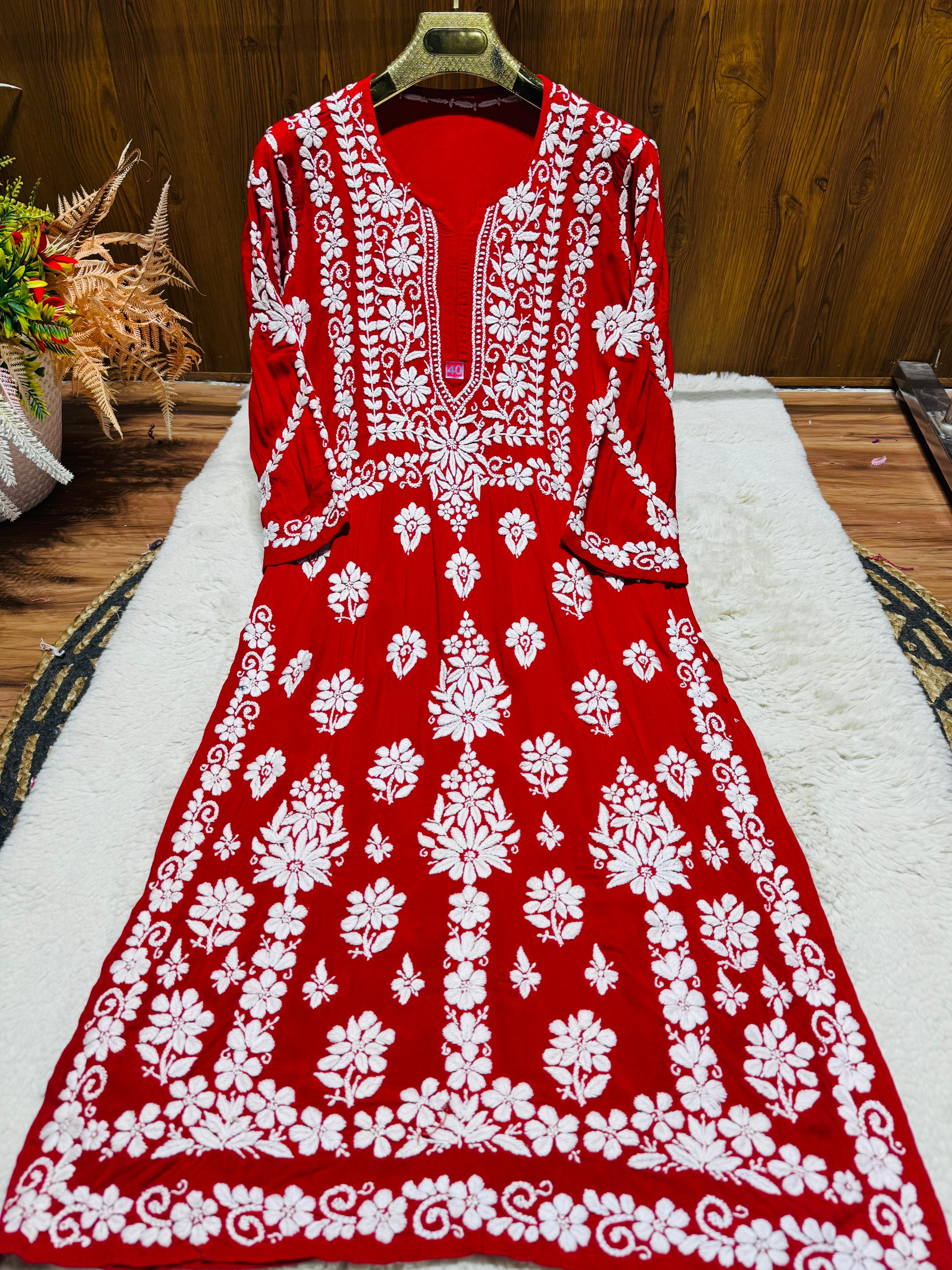 Aabroo Modal Chikankari Kurti