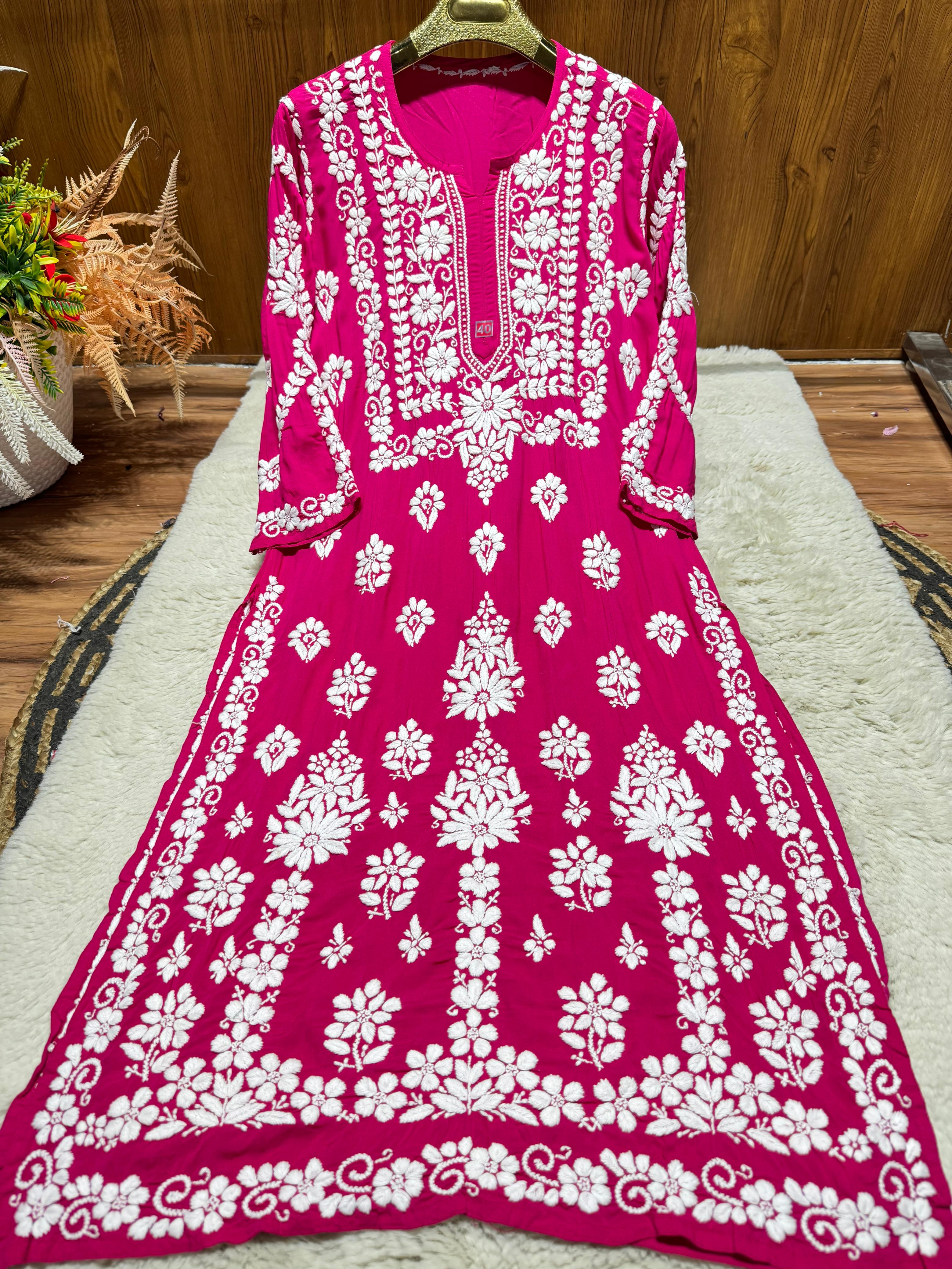 Aabroo Modal Chikankari Kurti