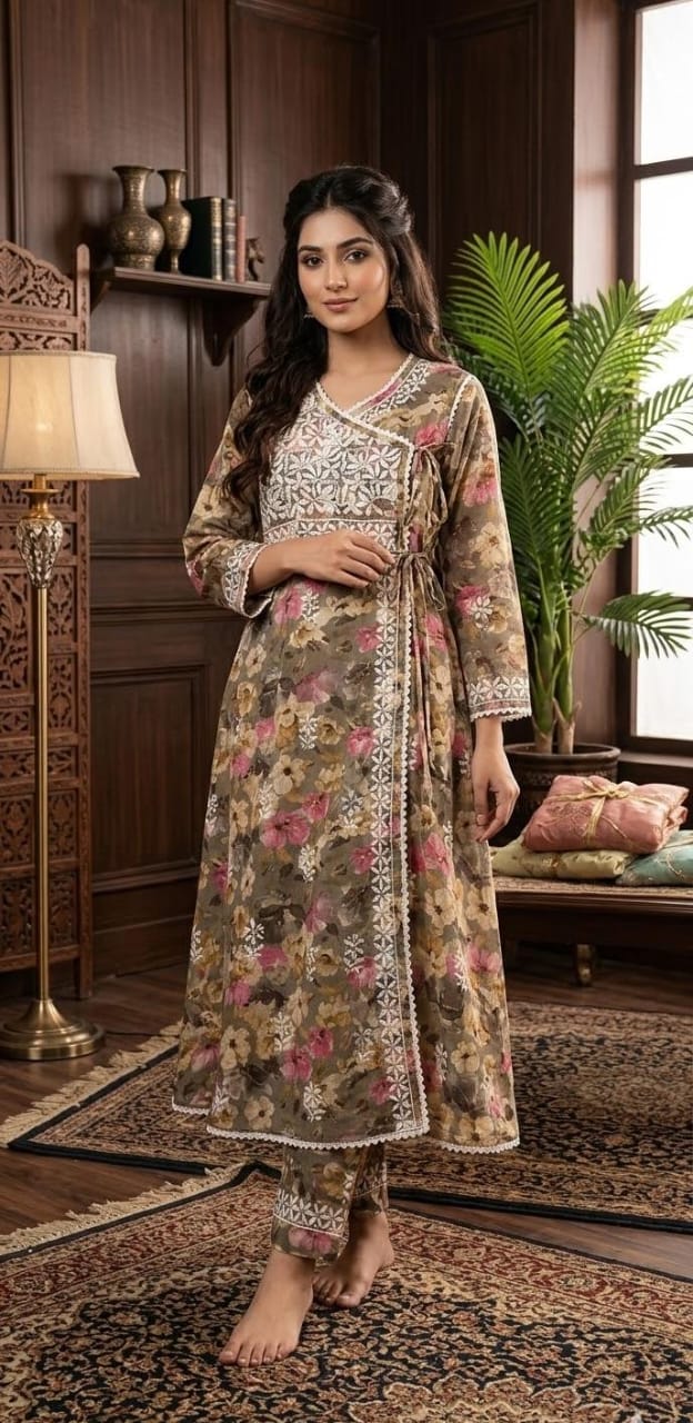 Mulmul Cotton Angarakha Pant Set