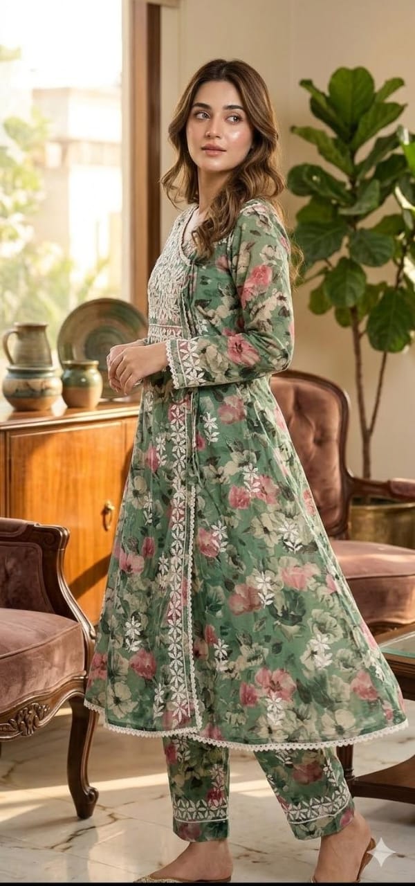 Mulmul Cotton Angarakha Pant Set