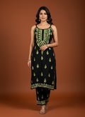 Cotton Noodle Strap Kurti Plazo Set