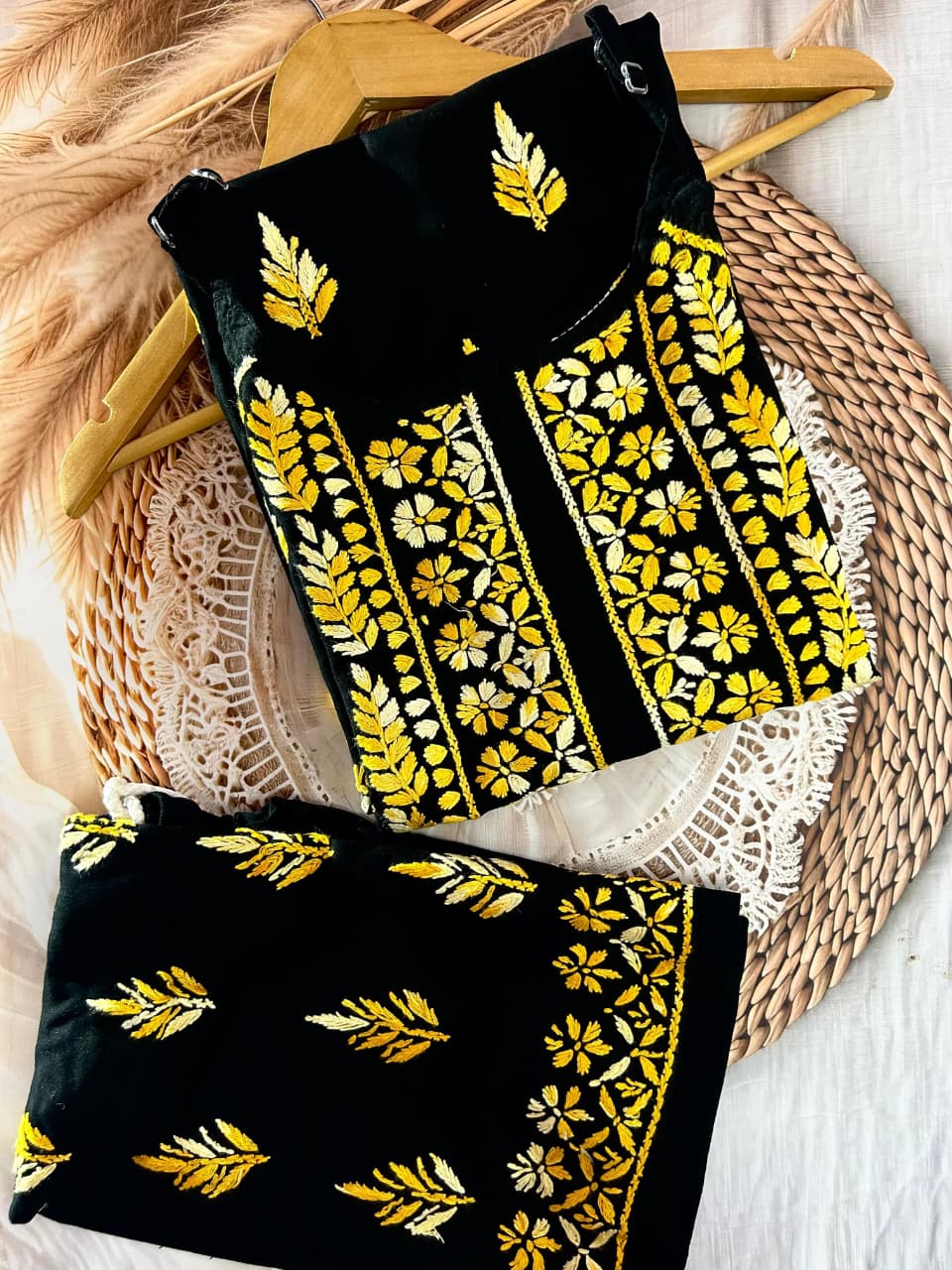 Cotton Noodle Strap Kurti Plazo Set