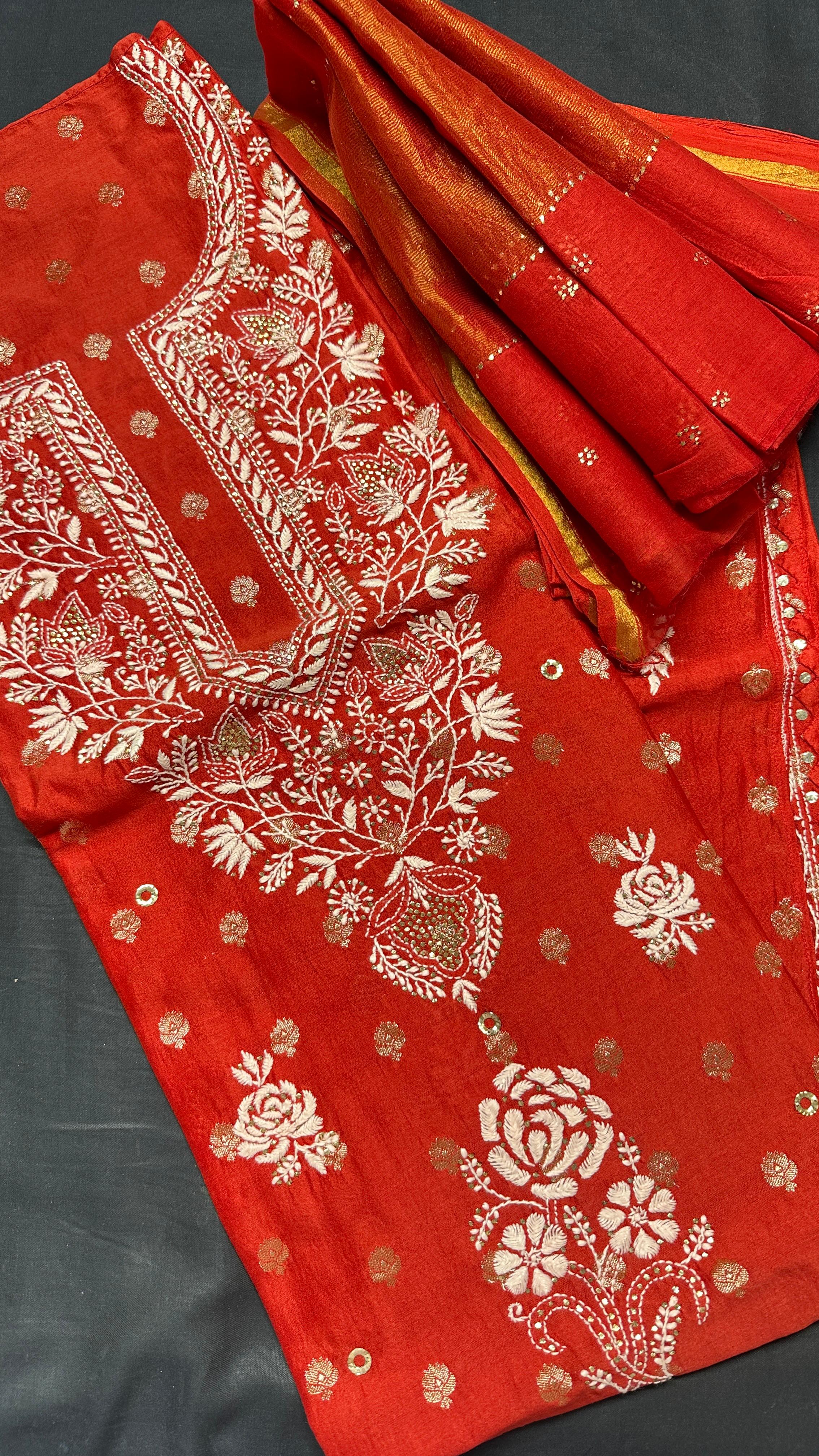 Roohani Chiniya Silk Shirt with Soft Chanderi Silk Dupatta