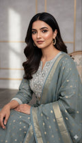 Noori Grace – Banarasi Mul Chanderi Luxe Set