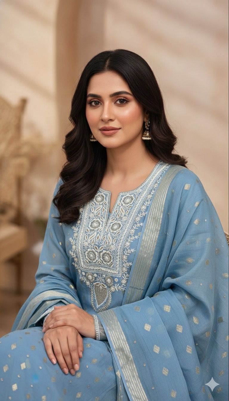 Noori Grace – Banarasi Mul Chanderi Luxe Set