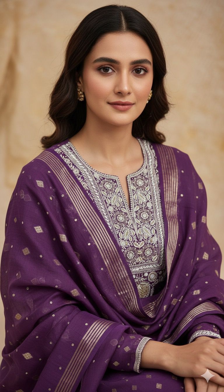 Noori Grace – Banarasi Mul Chanderi Luxe Set
