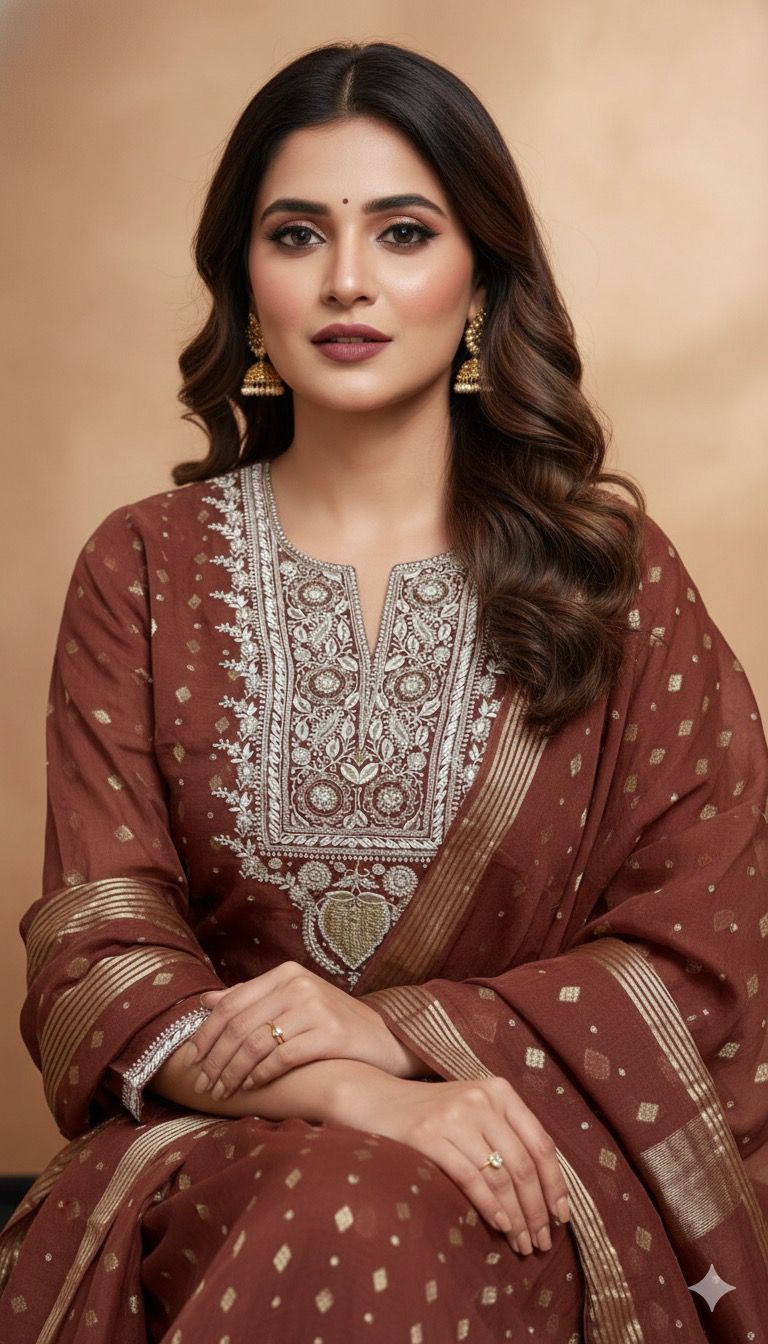 Noori Grace – Banarasi Mul Chanderi Luxe Set