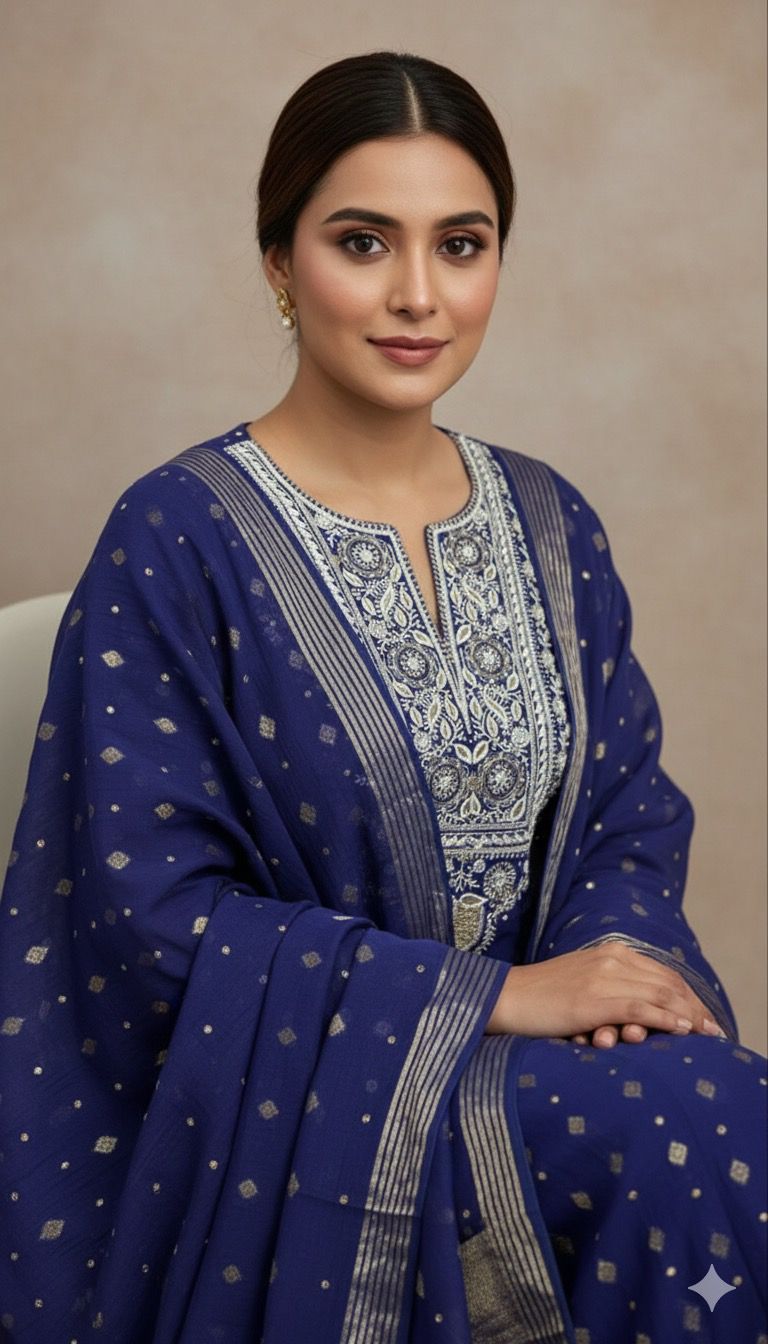 Noori Grace – Banarasi Mul Chanderi Luxe Set