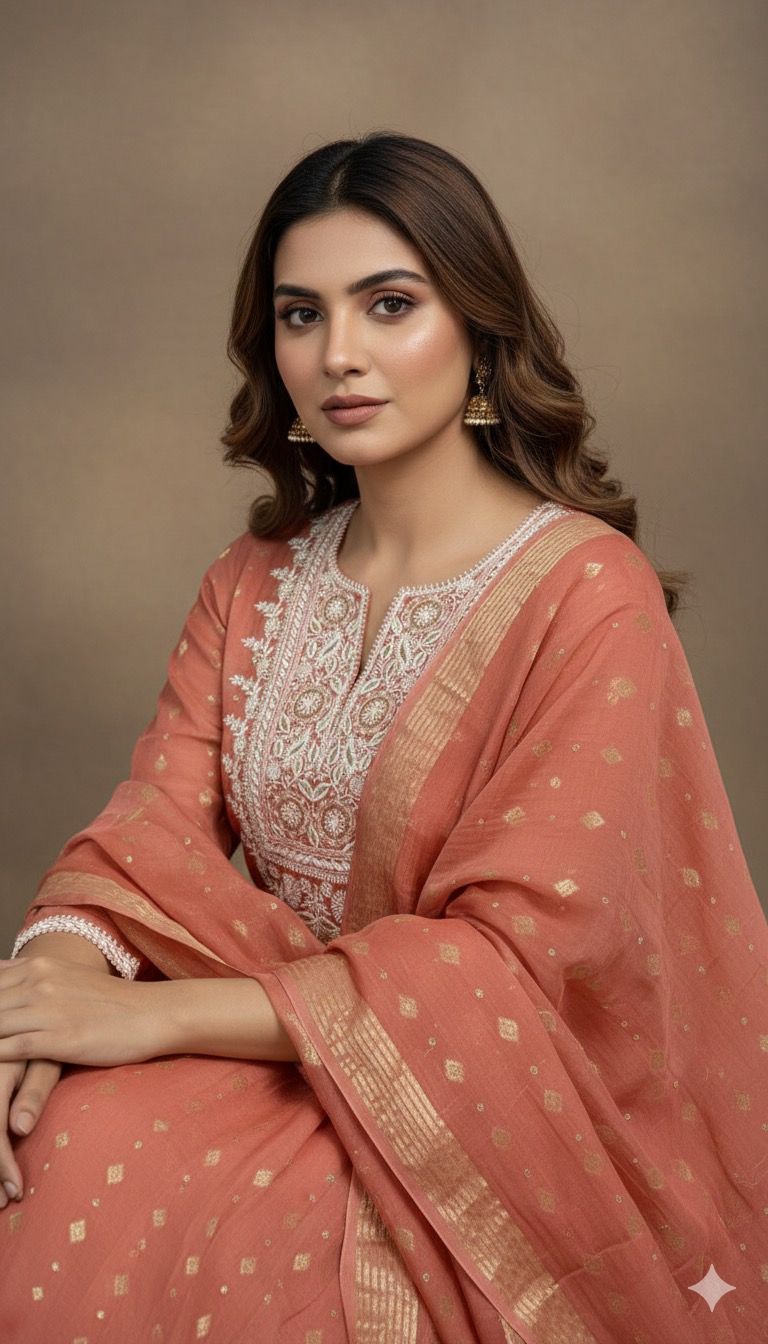 Noori Grace – Banarasi Mul Chanderi Luxe Set