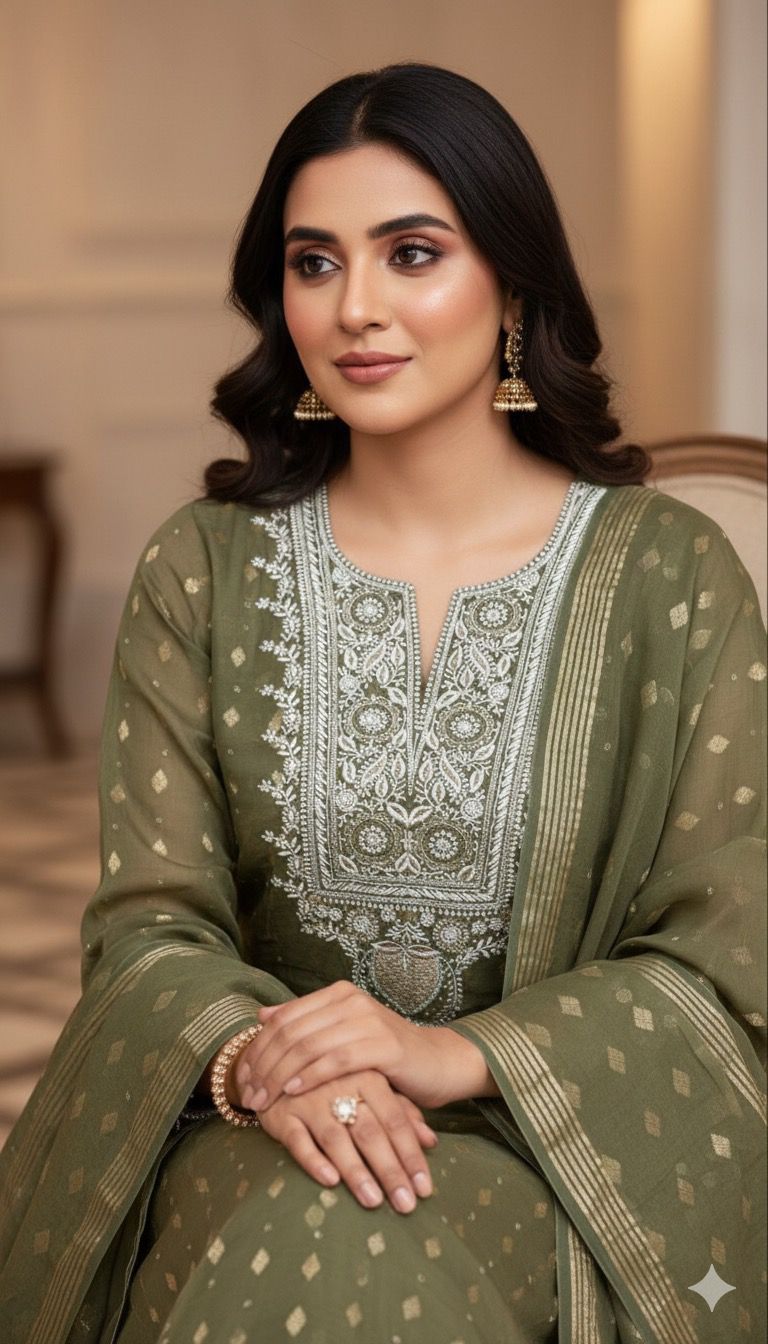 Noori Grace – Banarasi Mul Chanderi Luxe Set
