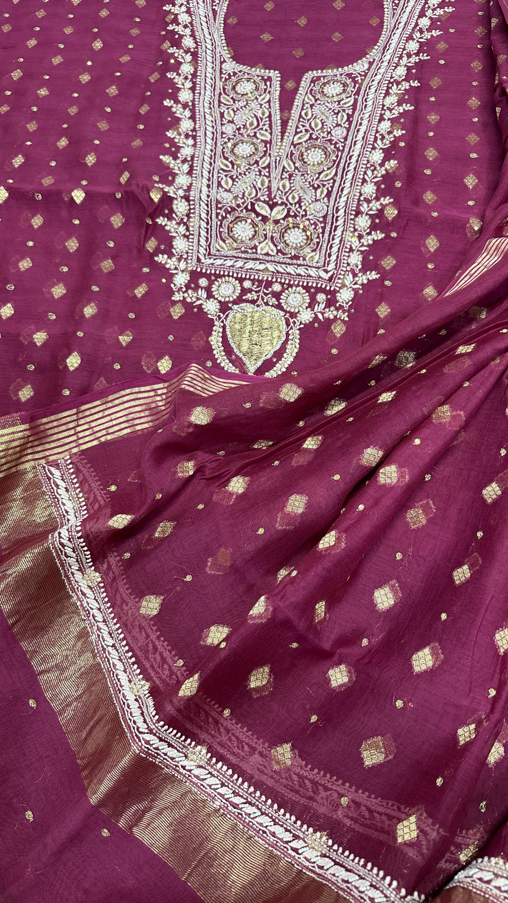 Noori Grace – Banarasi Mul Chanderi Luxe Set