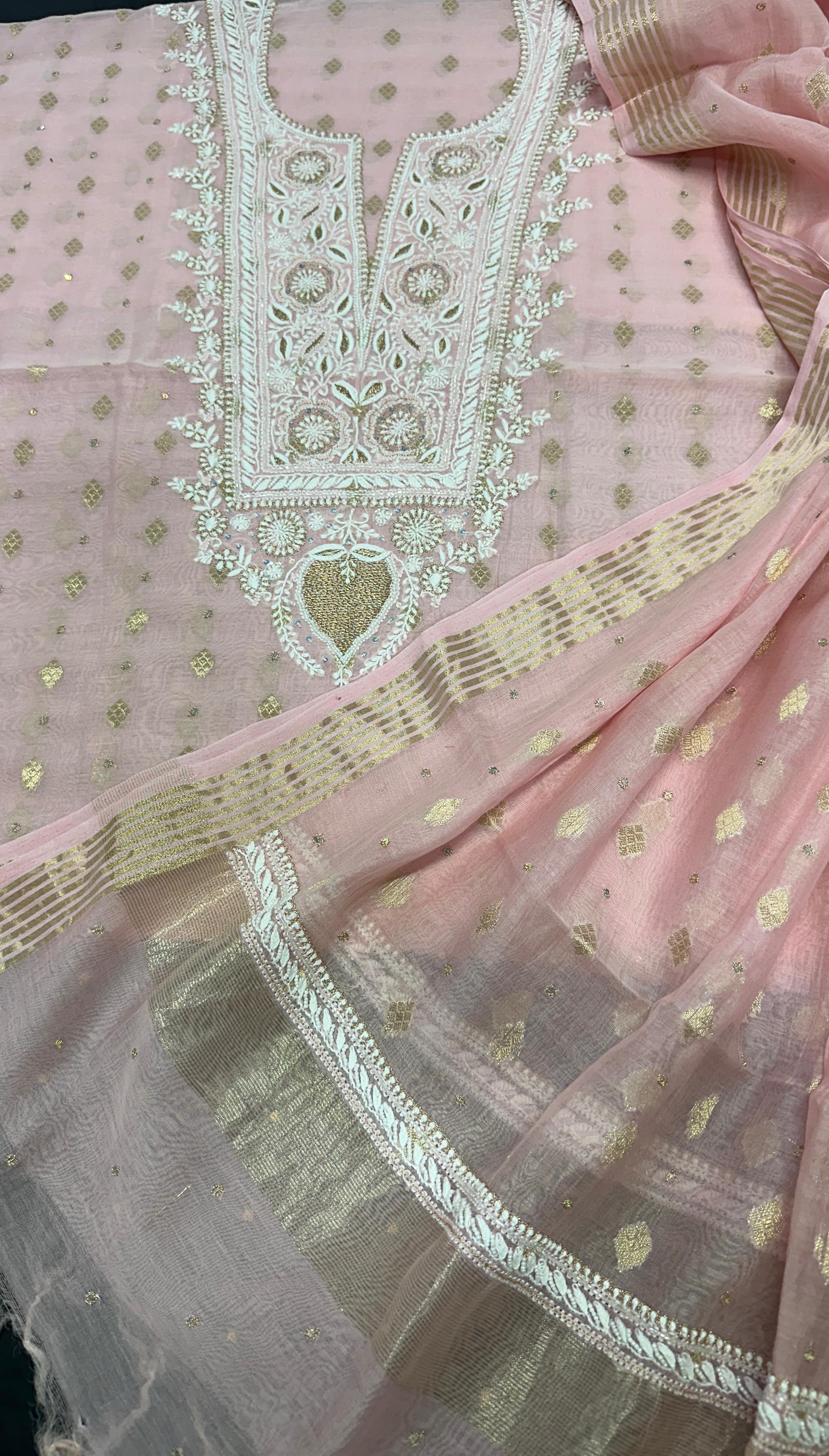 Noori Grace – Banarasi Mul Chanderi Luxe Set