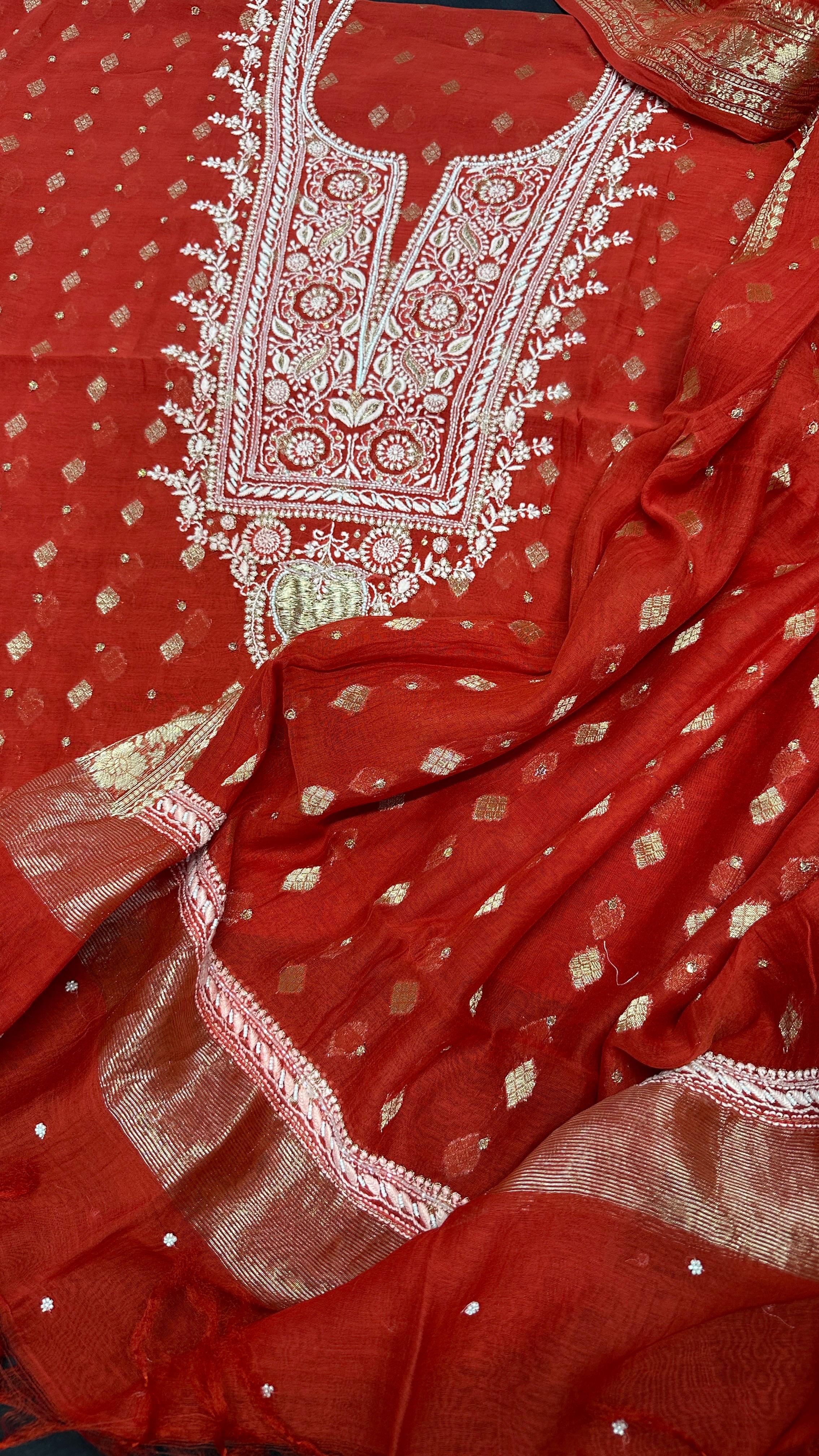Noori Grace – Banarasi Mul Chanderi Luxe Set