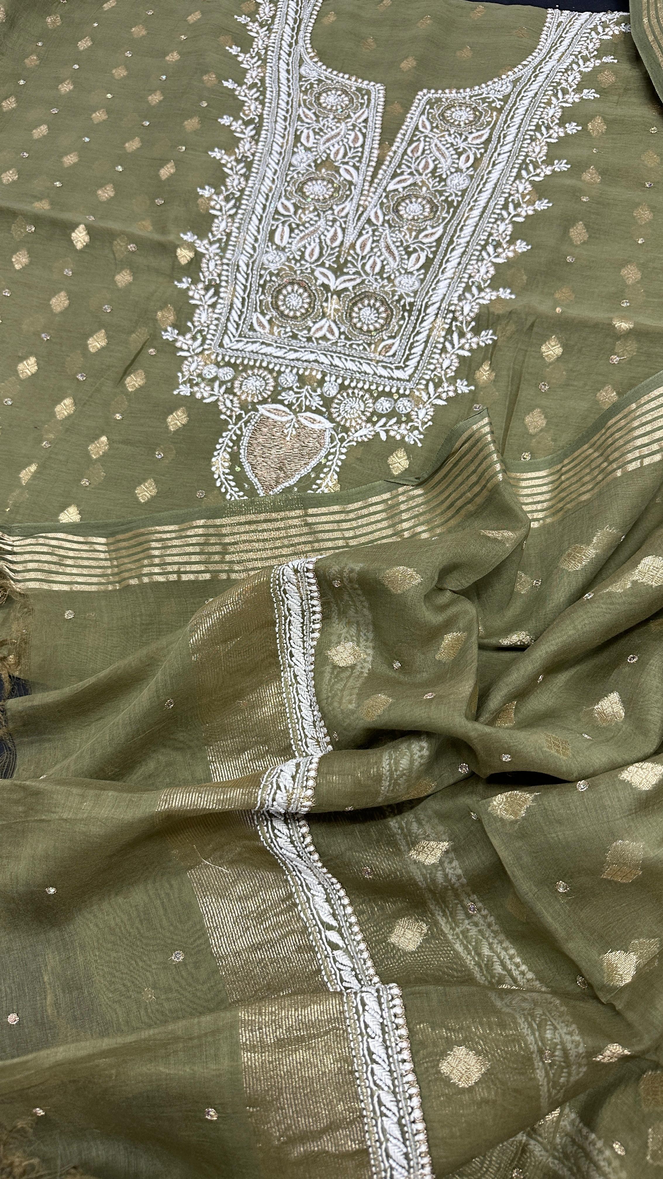 Noori Grace – Banarasi Mul Chanderi Luxe Set