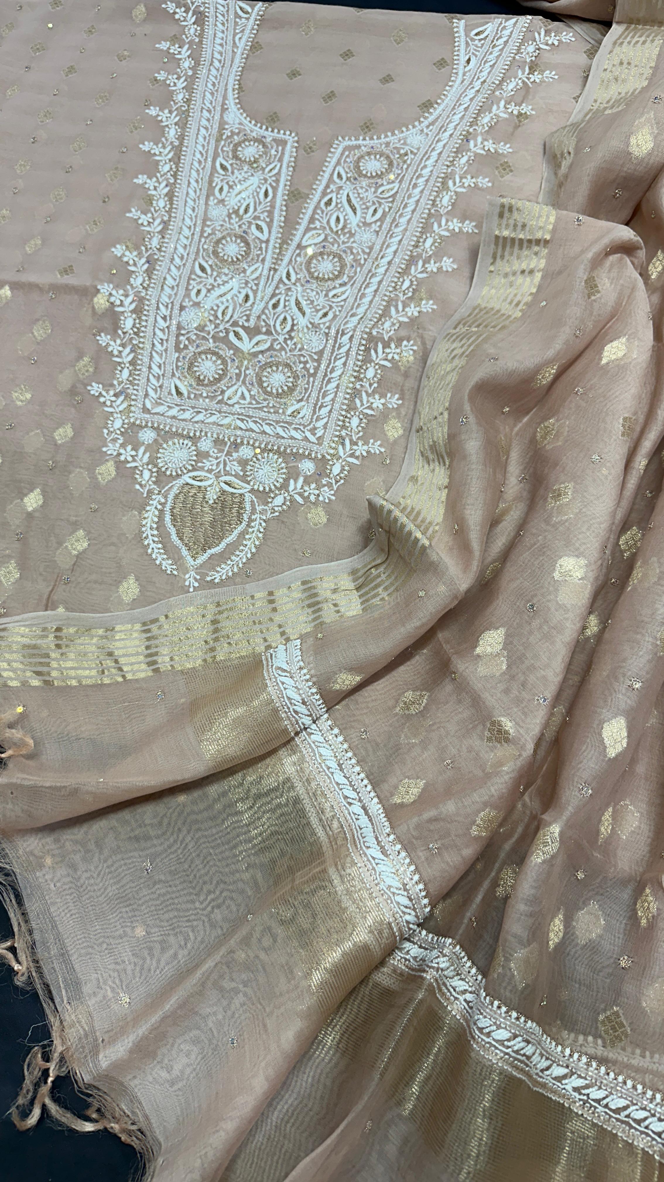 Noori Grace – Banarasi Mul Chanderi Luxe Set