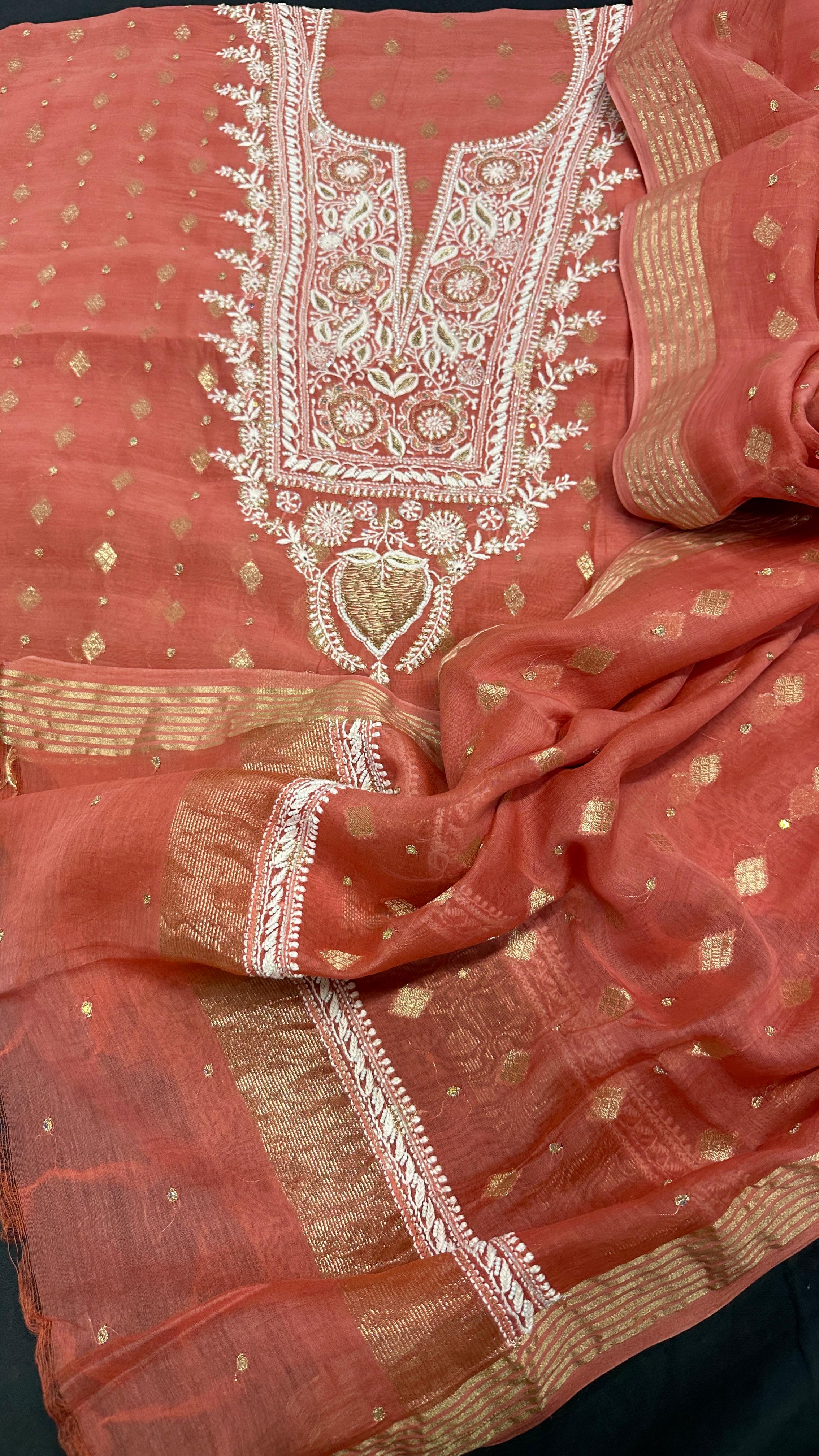 Noori Grace – Banarasi Mul Chanderi Luxe Set