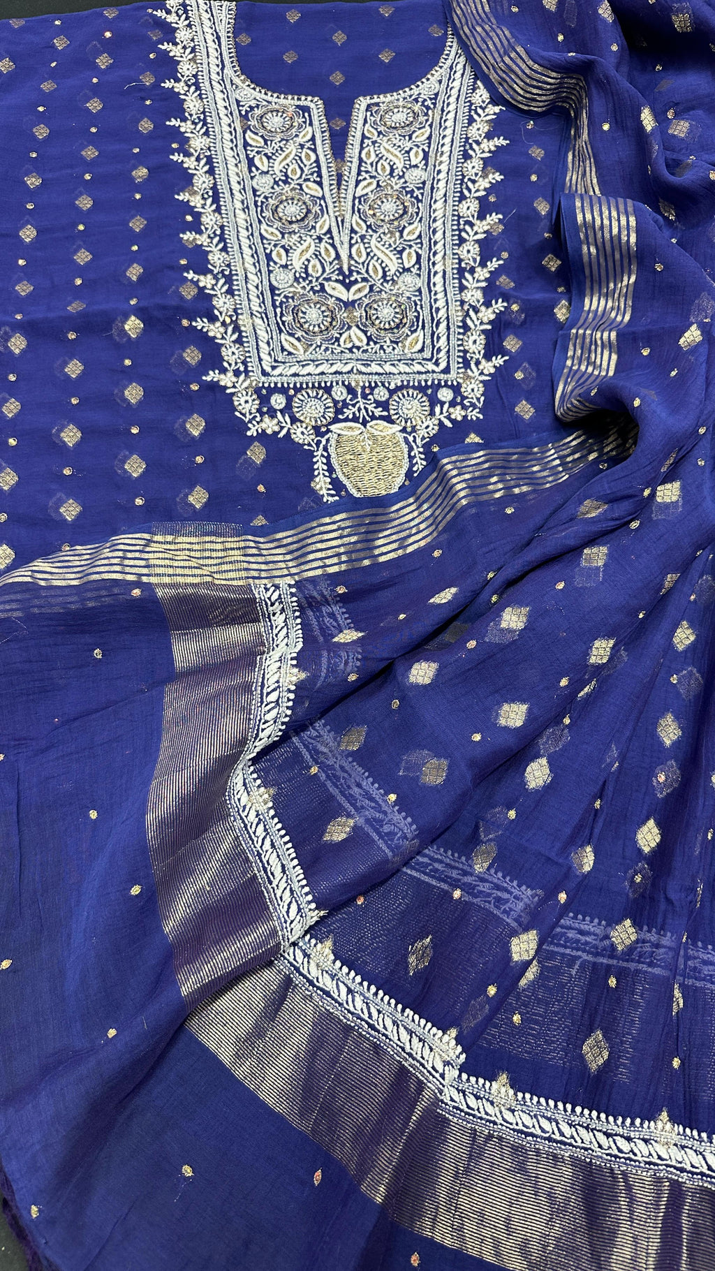 Noori Grace – Banarasi Mul Chanderi Luxe Set