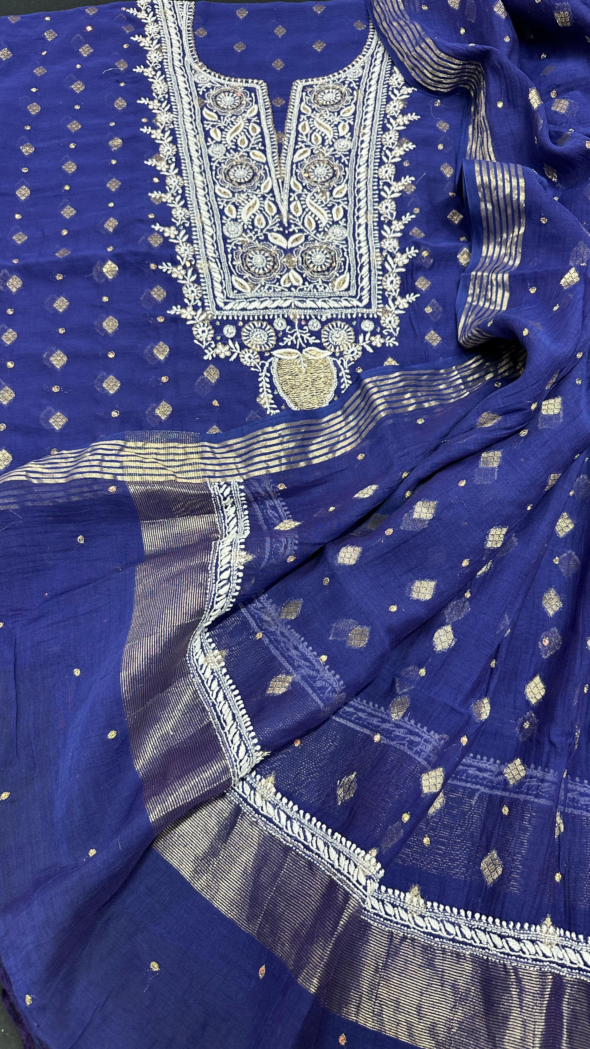 Noori Grace – Banarasi Mul Chanderi Luxe Set