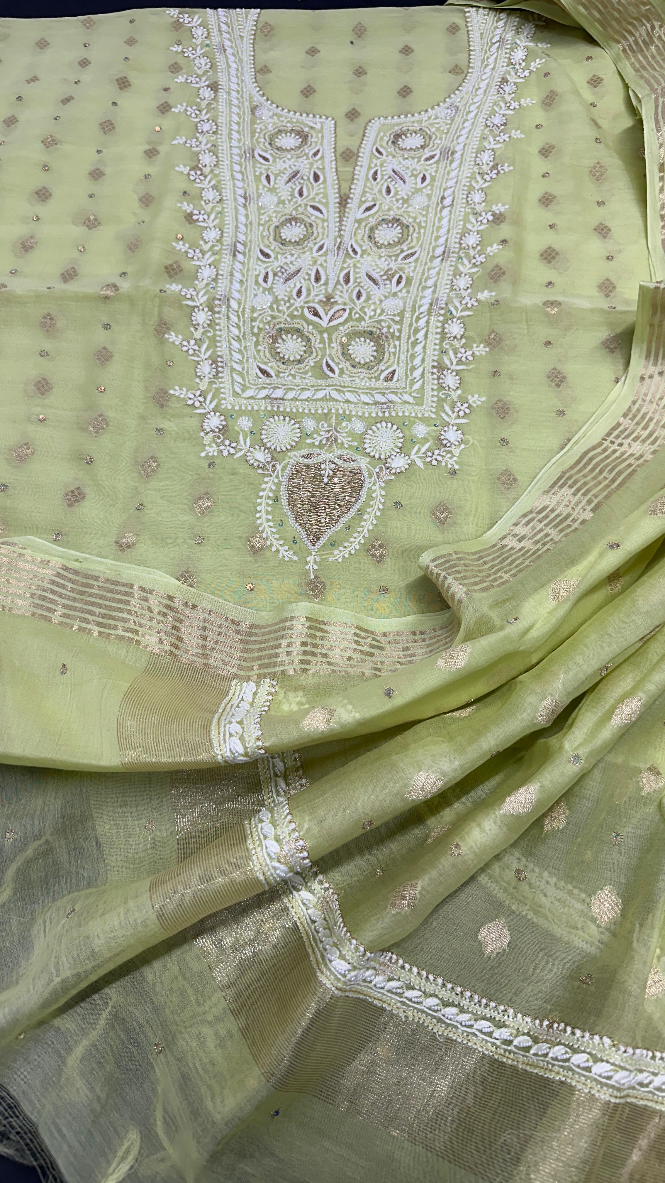 Noori Grace – Banarasi Mul Chanderi Luxe Set