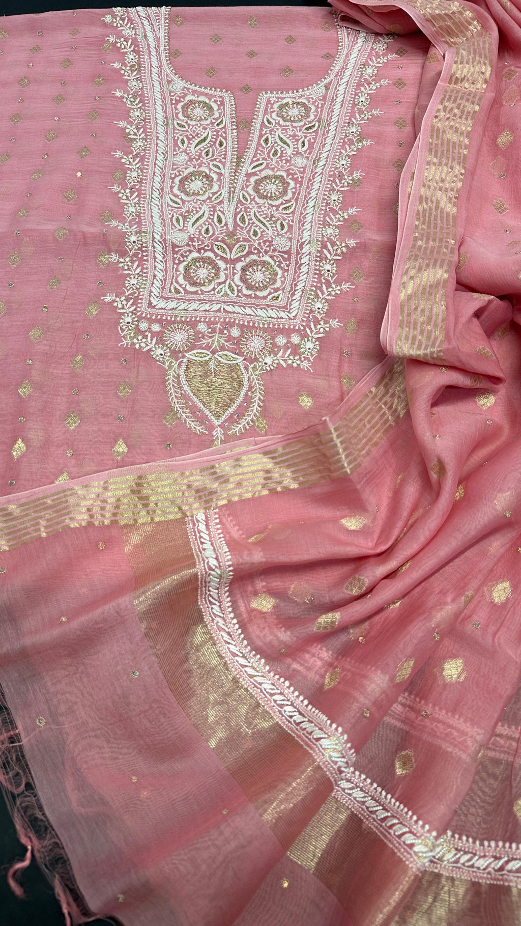 Noori Grace – Banarasi Mul Chanderi Luxe Set