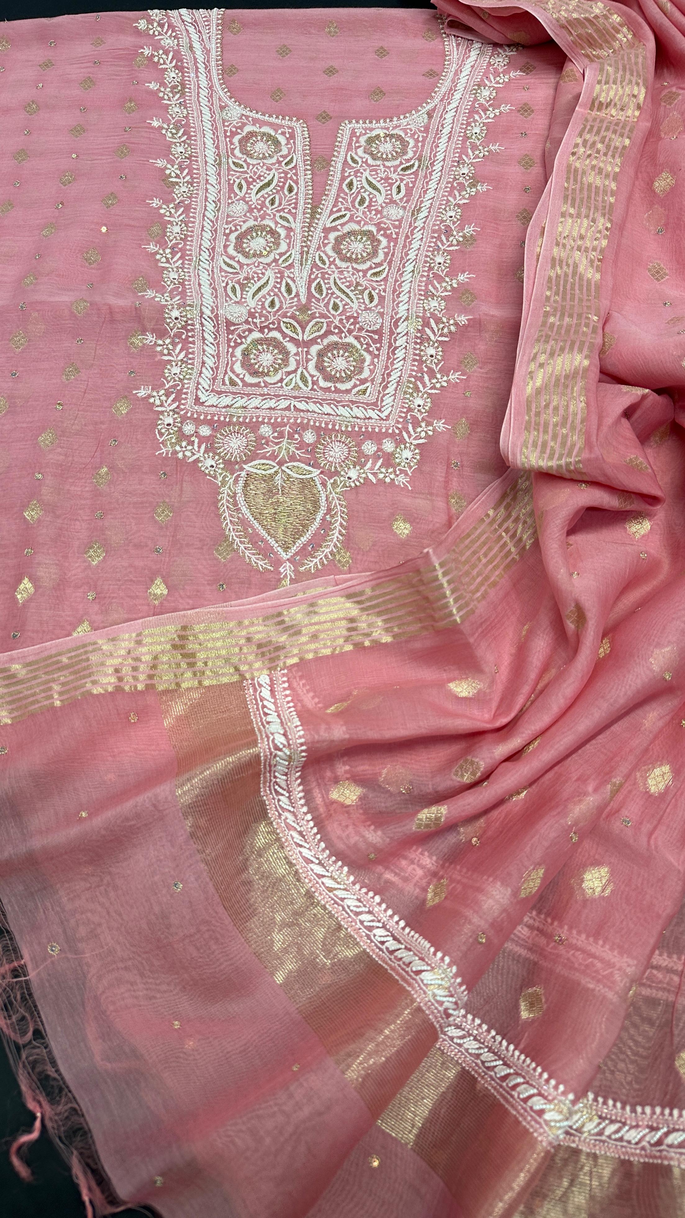 Noori Grace – Banarasi Mul Chanderi Luxe Set