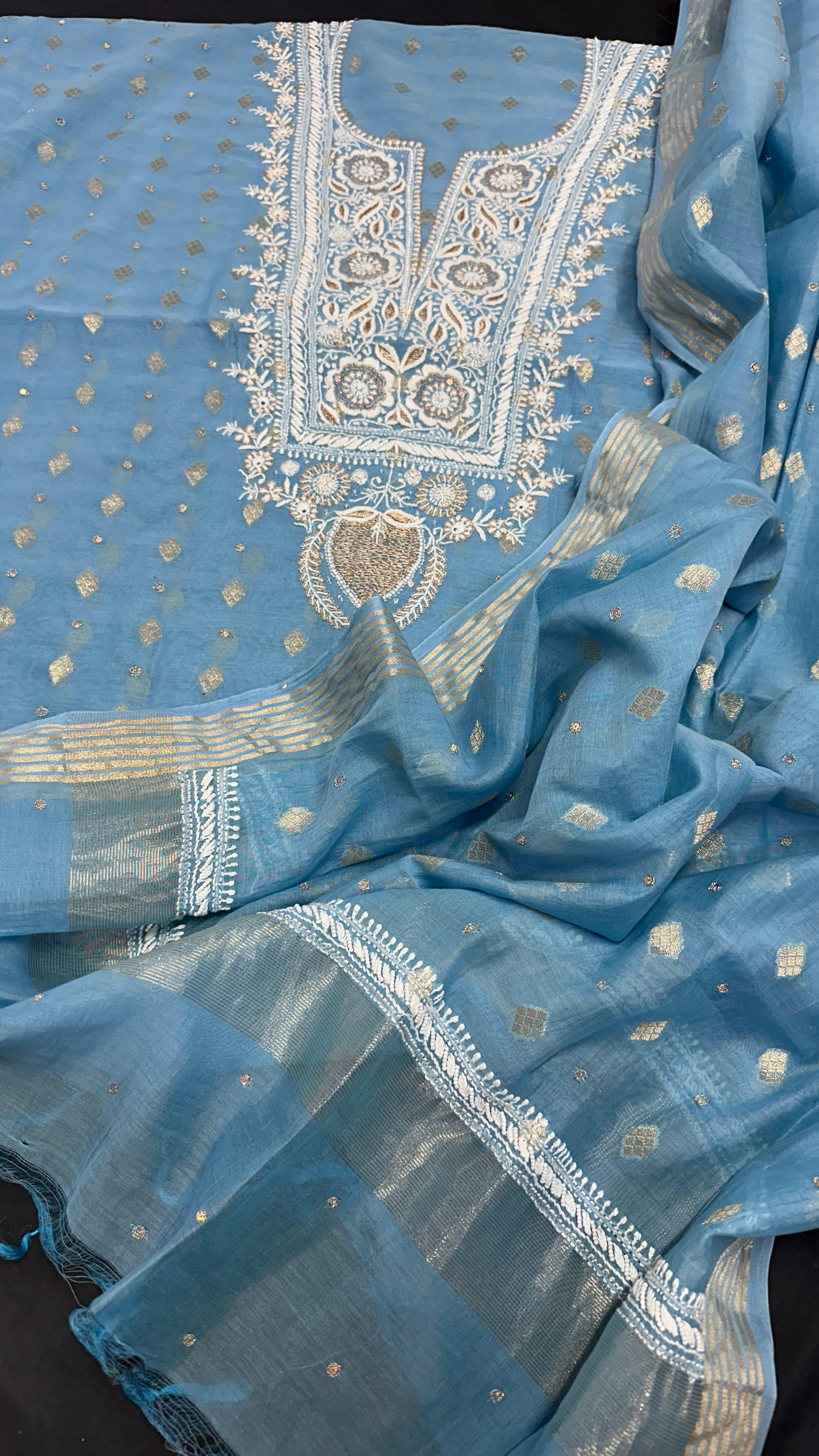 Noori Grace – Banarasi Mul Chanderi Luxe Set
