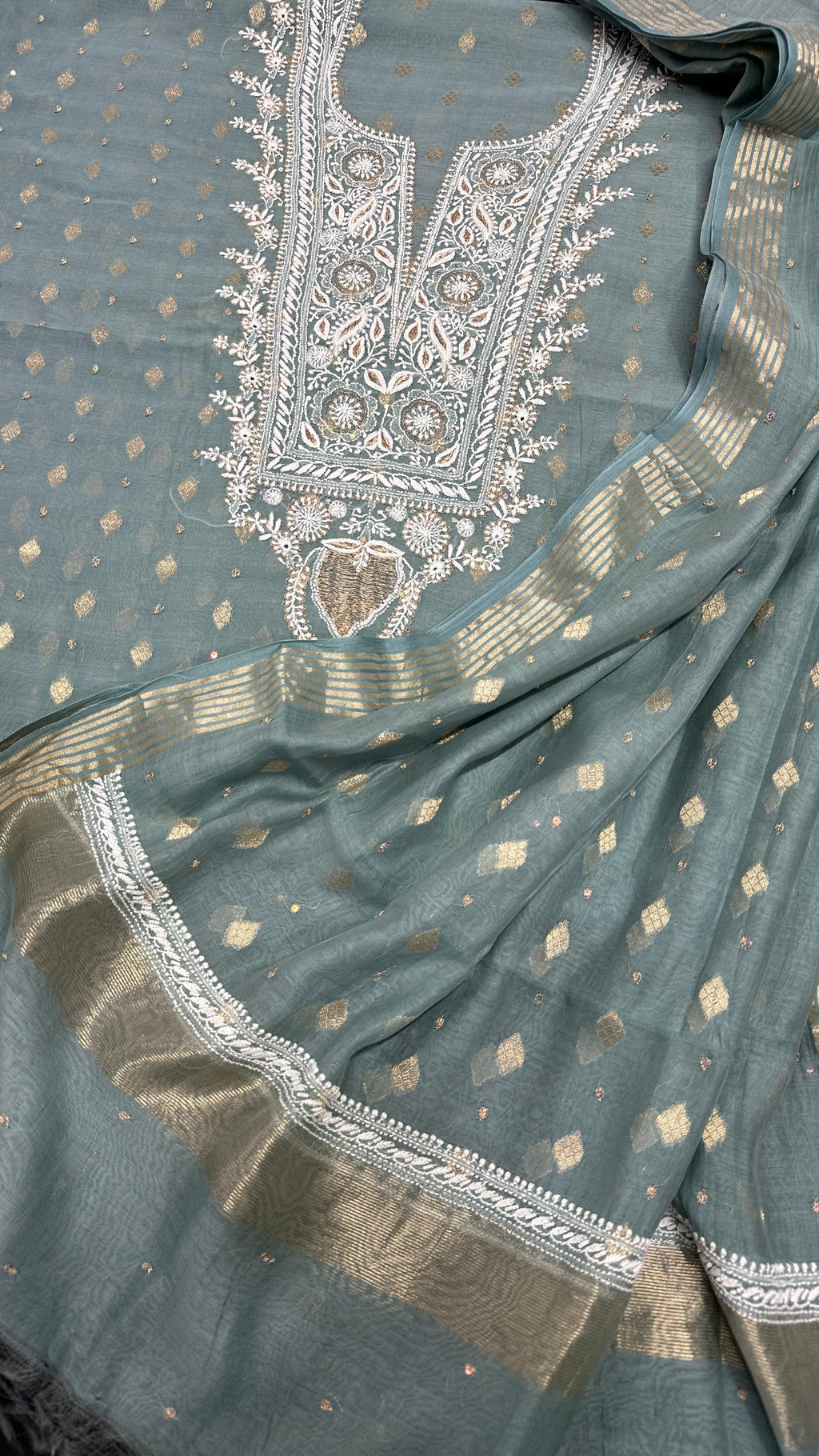 Noori Grace – Banarasi Mul Chanderi Luxe Set