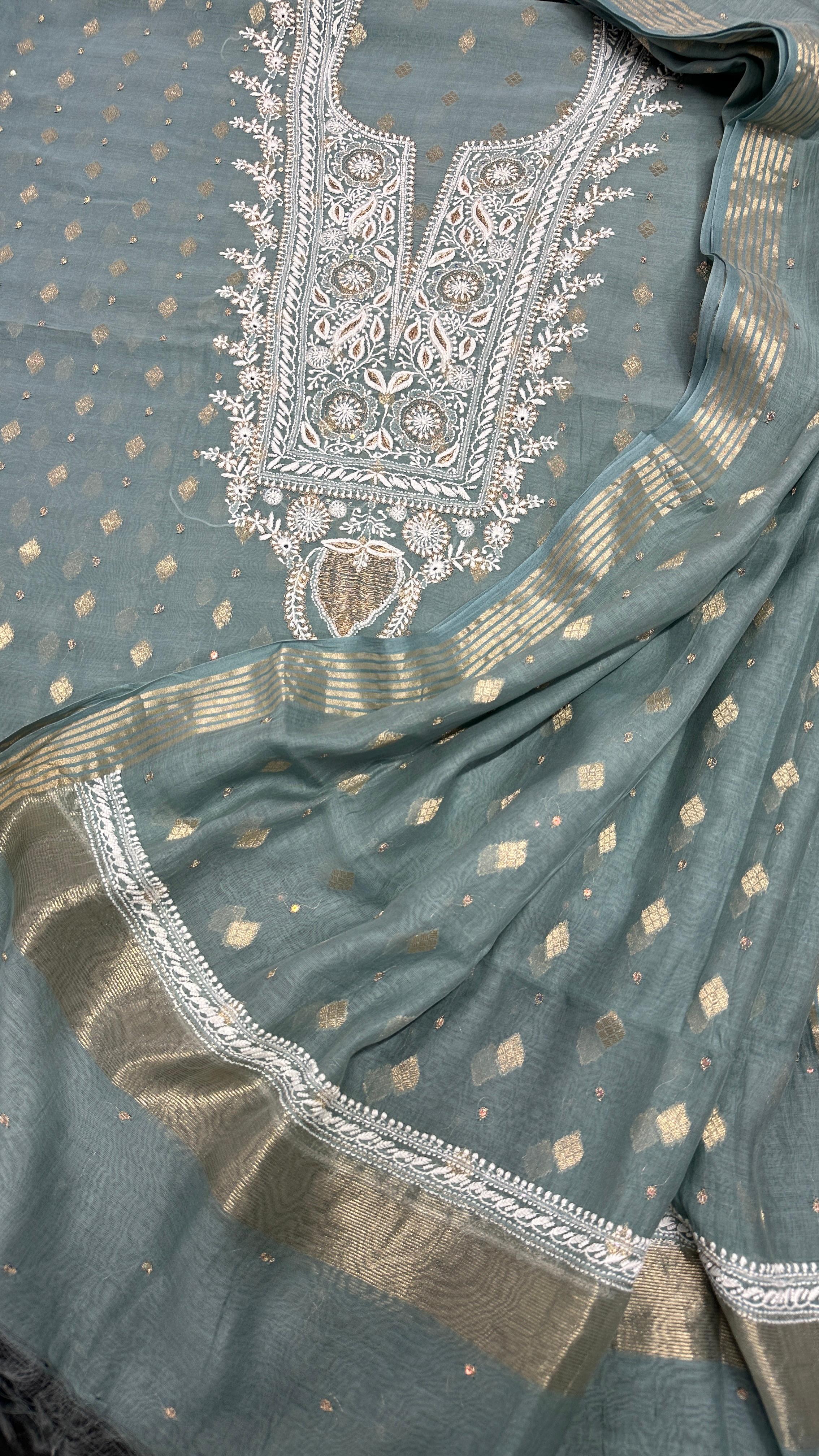 Noori Grace – Banarasi Mul Chanderi Luxe Set
