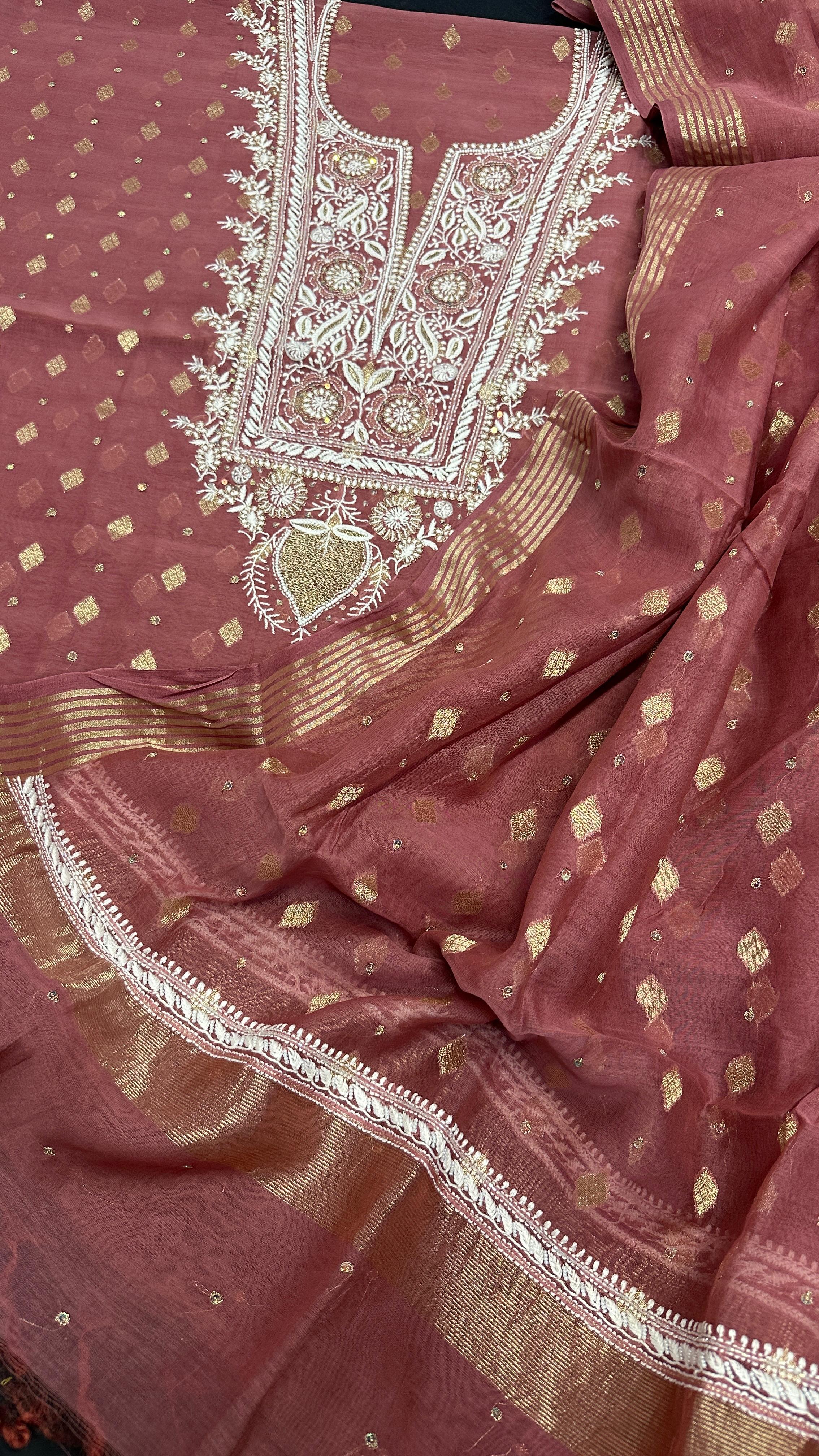 Noori Grace – Banarasi Mul Chanderi Luxe Set