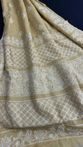 Elegant Kota Doriya Chikan Saree -BEIGH