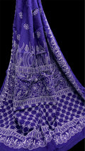 Elegant Kota Doriya Chikan Saree -Violet