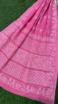 Elegant Kota Doriya Chikan Saree -PINK