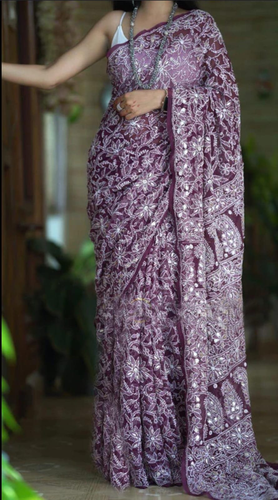 Noor-e-Elegance Chikankari Georgette Saree