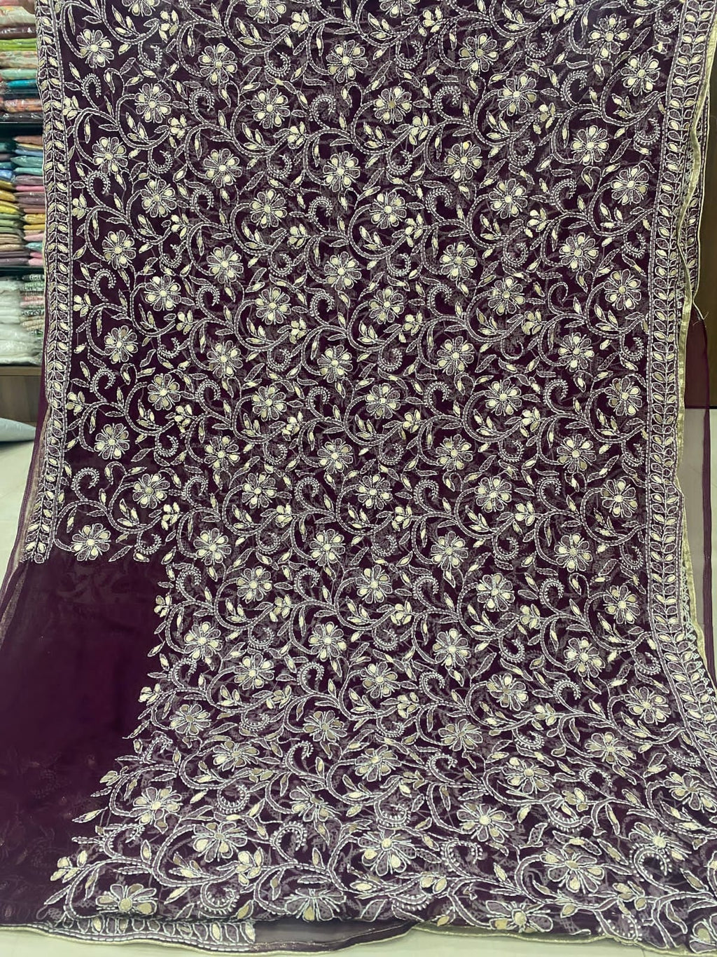 Noor-e-Elegance Chikankari Georgette Saree