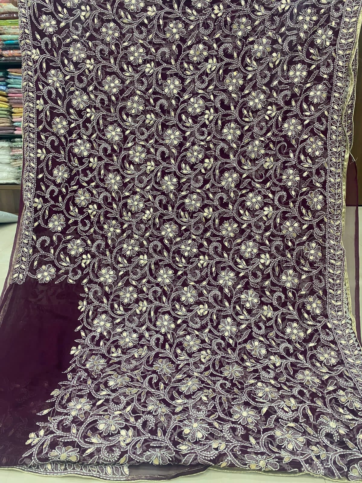 Noor-e-Elegance Chikankari Georgette Saree