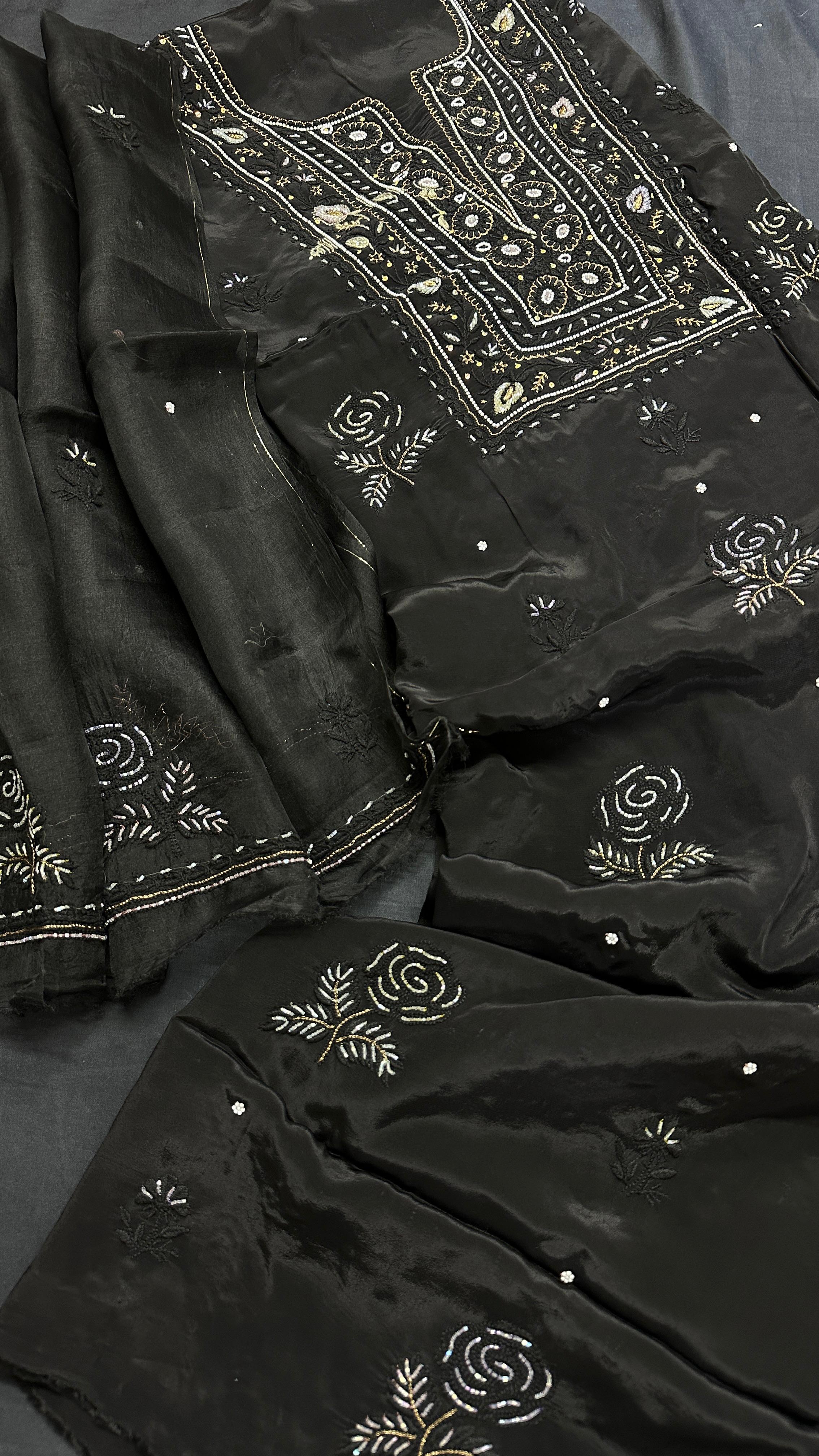 Noor-e-Nazakat Chikankari Crepe Suit Set