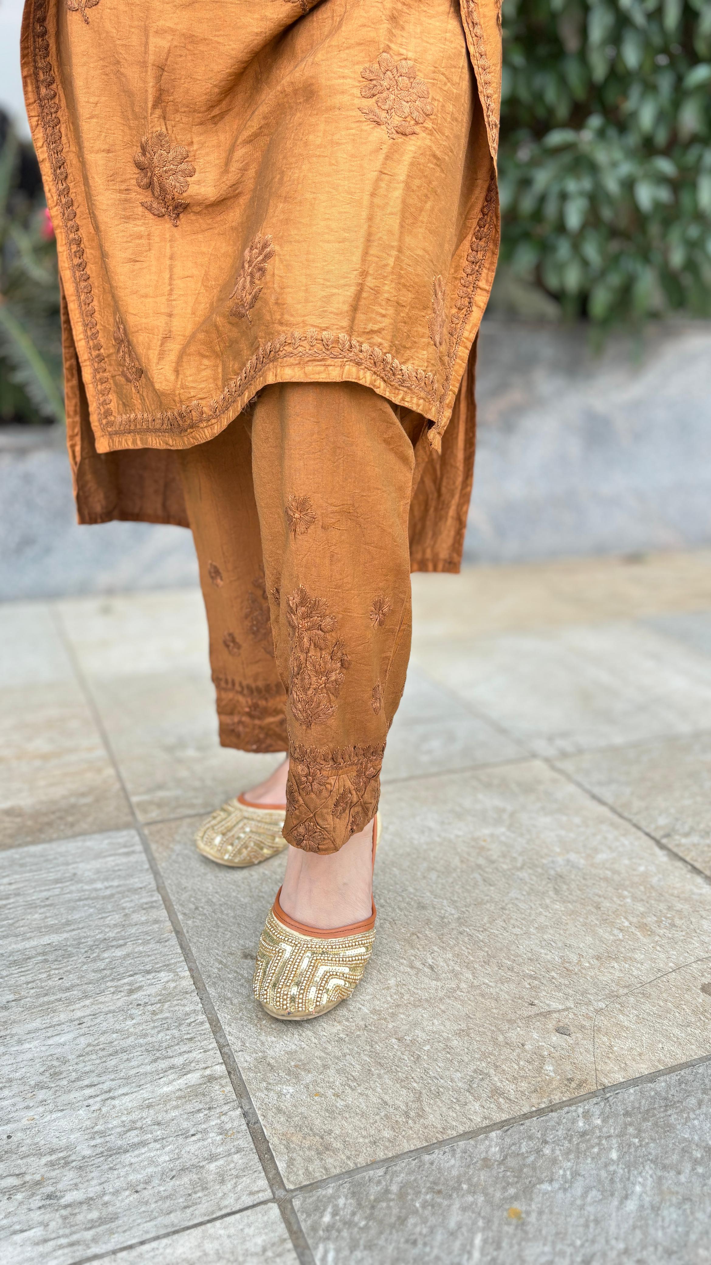 Chikankari Chanderi Silk Cord Set