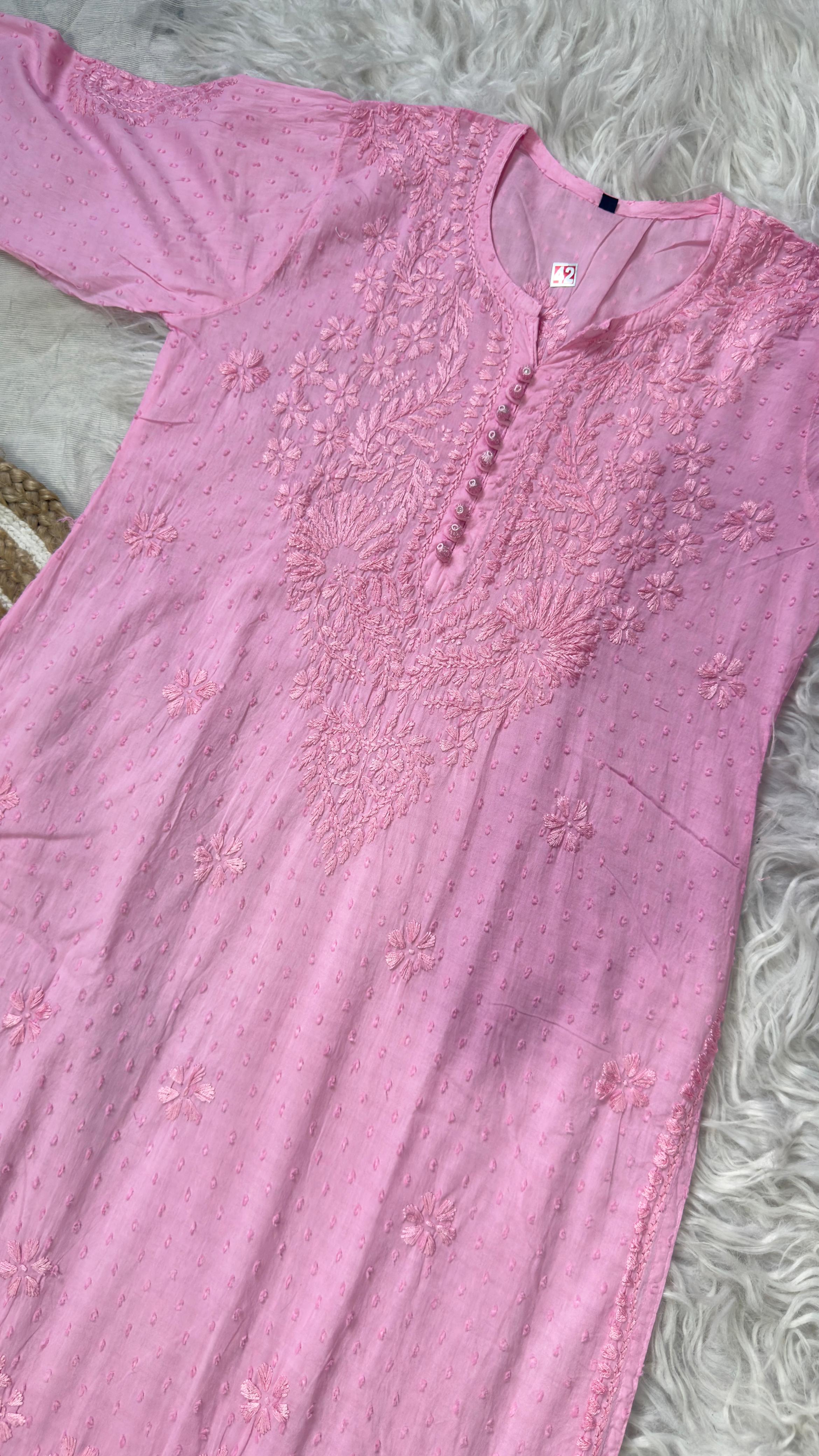 Roohani Dobby Cotton Chikankari Kurti