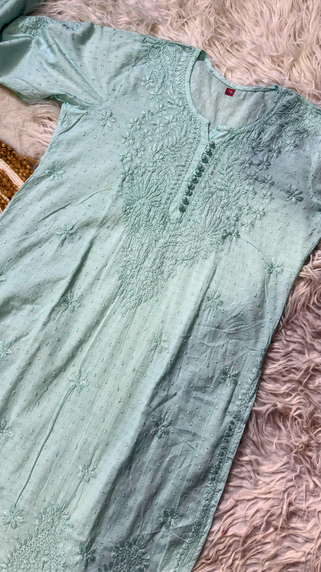 Roohani Dobby Cotton Chikankari Kurti
