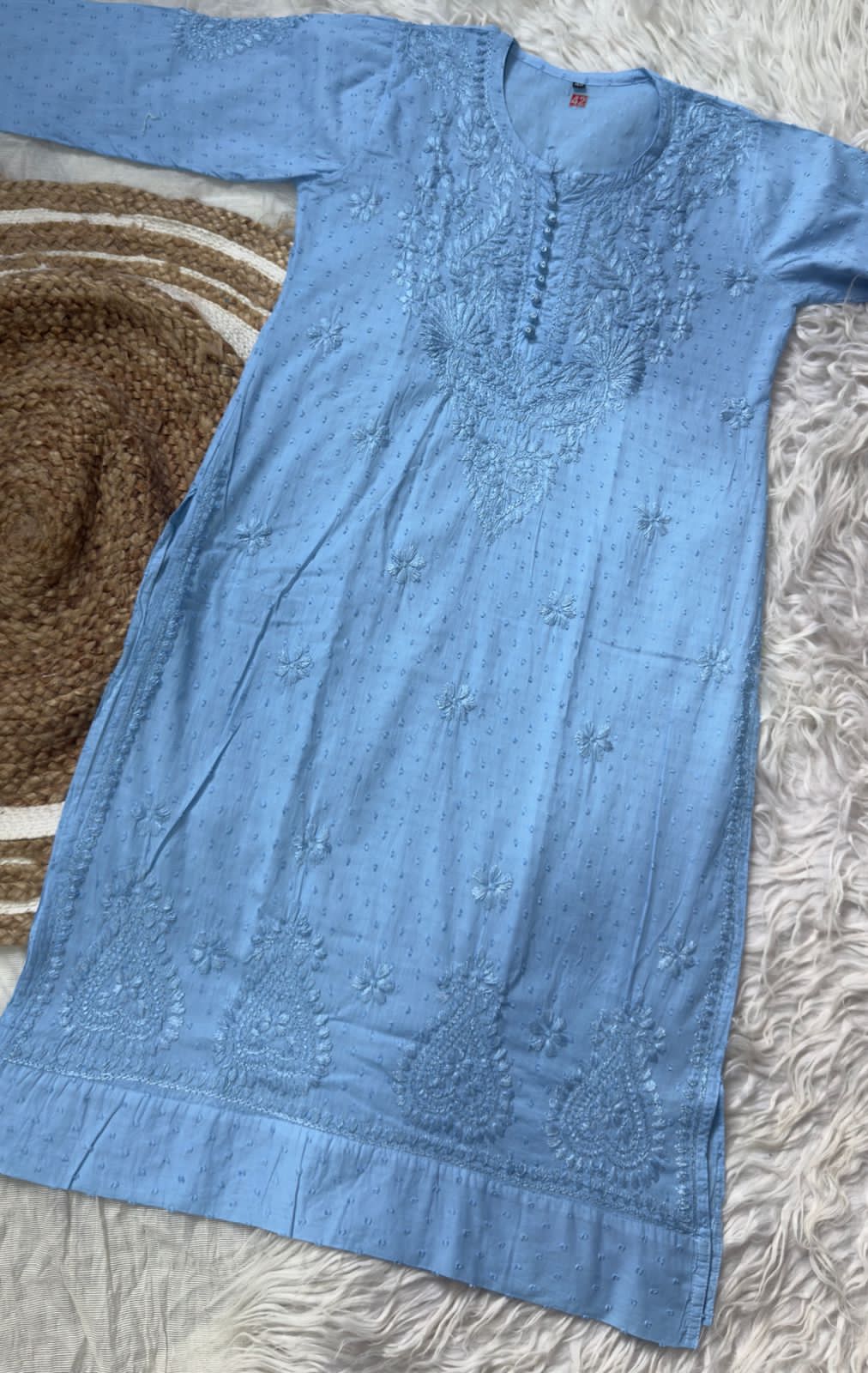 Roohani Dobby Cotton Chikankari Kurti