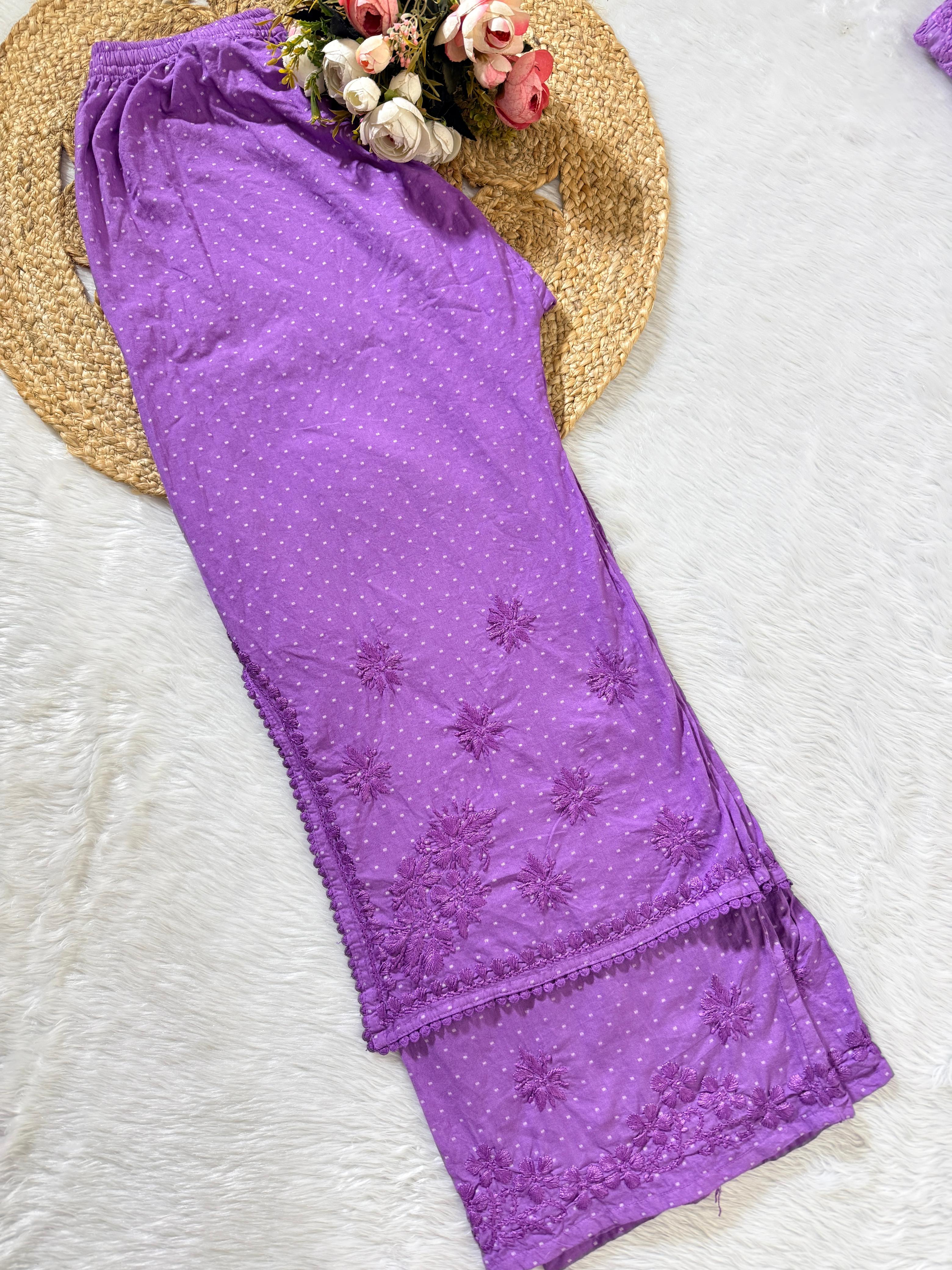 Premium Dobby Cotton Kurta & Double Layer Palazzo Set with Cotton Dupatta