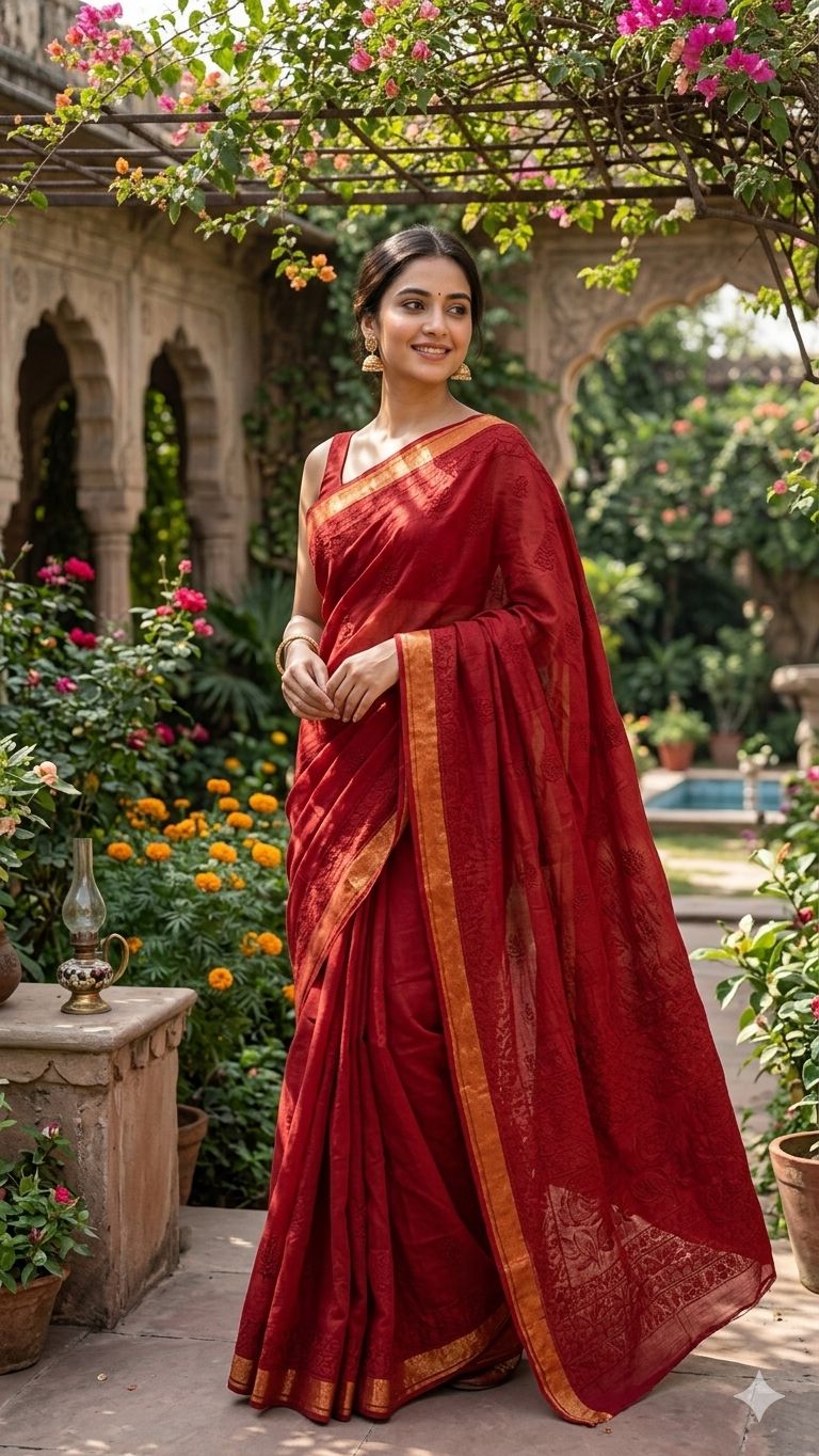 Pure Handloom Mangalgiri Cotton Saree